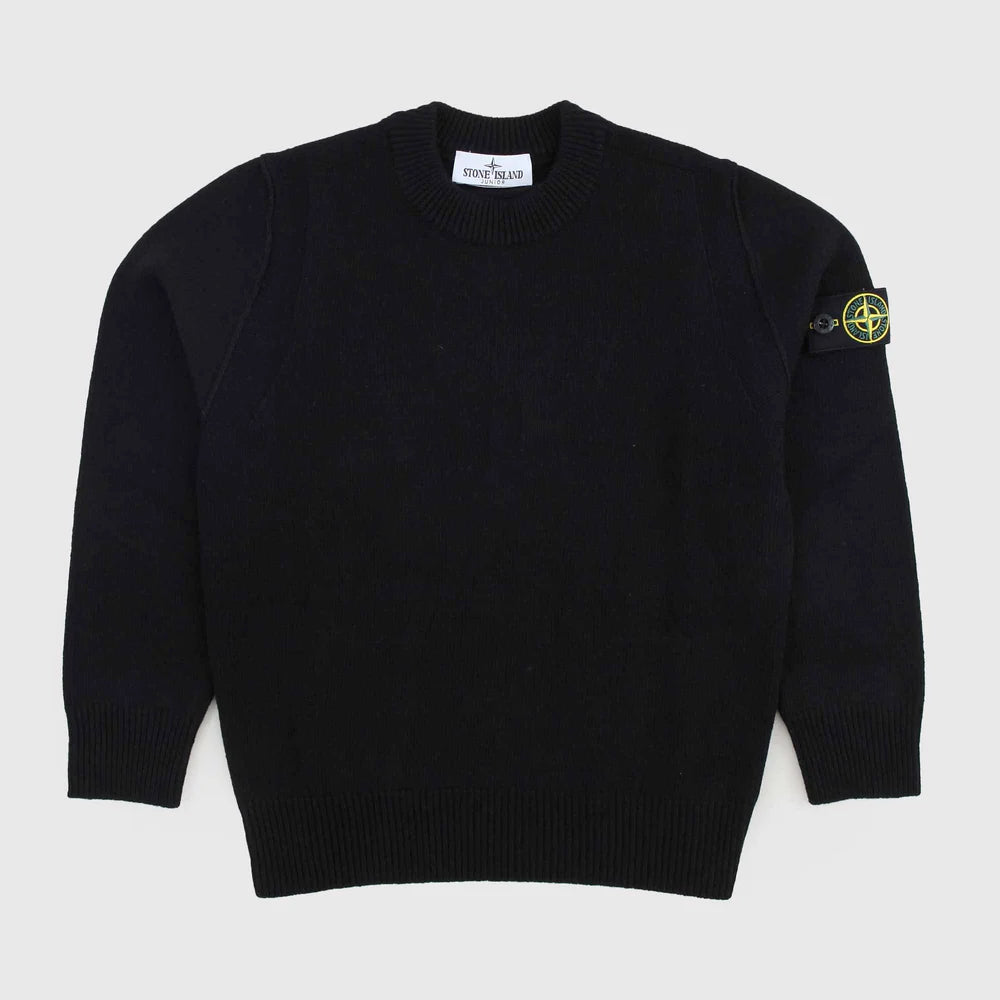 Maglioncino Nero con Logo e Girocollo By STONE ISLAND