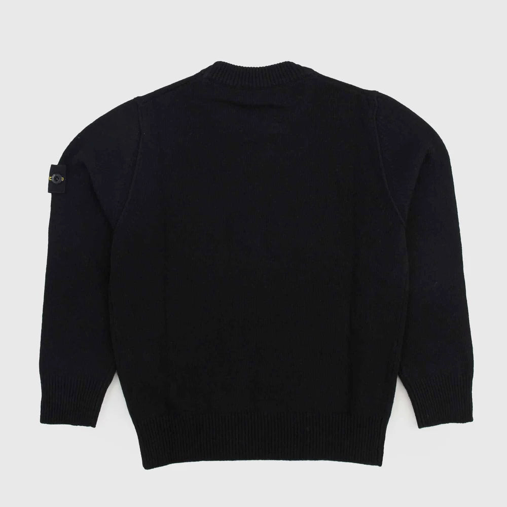 Maglioncino Nero con Logo e Girocollo By STONE ISLAND