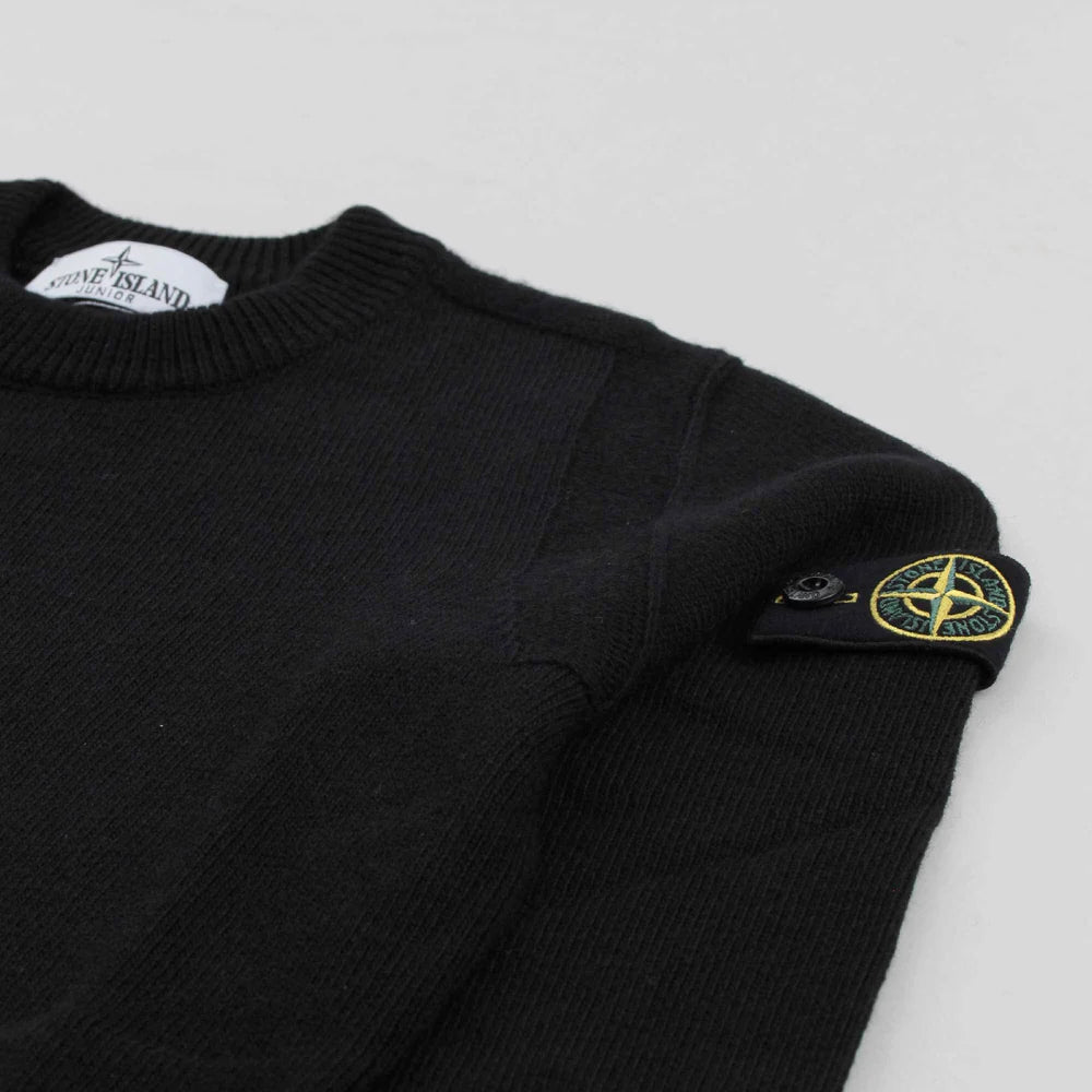 Maglioncino Nero con Logo e Girocollo By STONE ISLAND