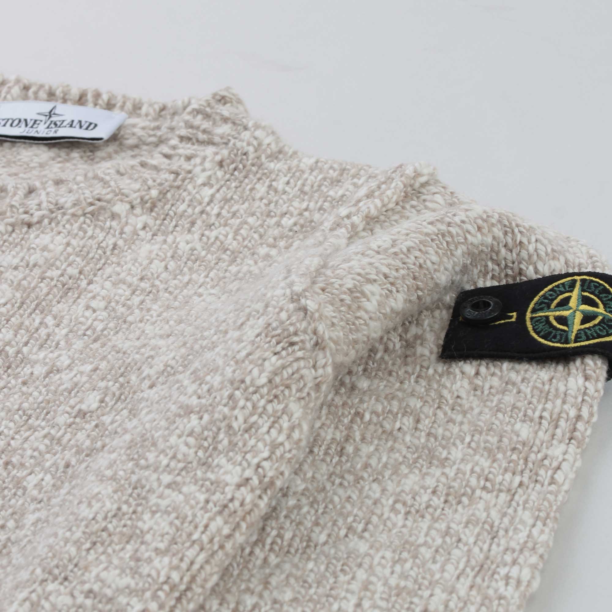Maglioncino Beige Con Logo Firmato Stone Island - annameglio.com abbigliamento moda