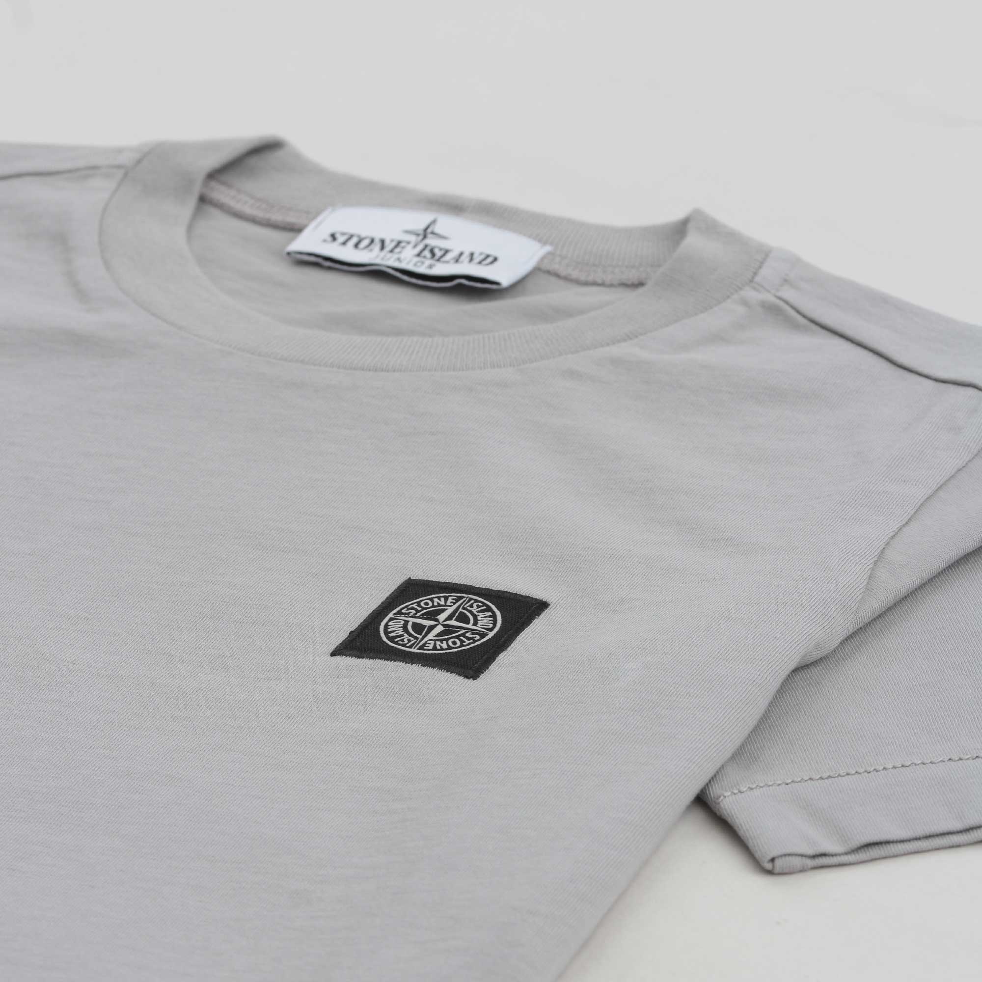 T-Shirt Grigia E Logo Compass Firmata Stone Island - annameglio.com abbigliamento moda