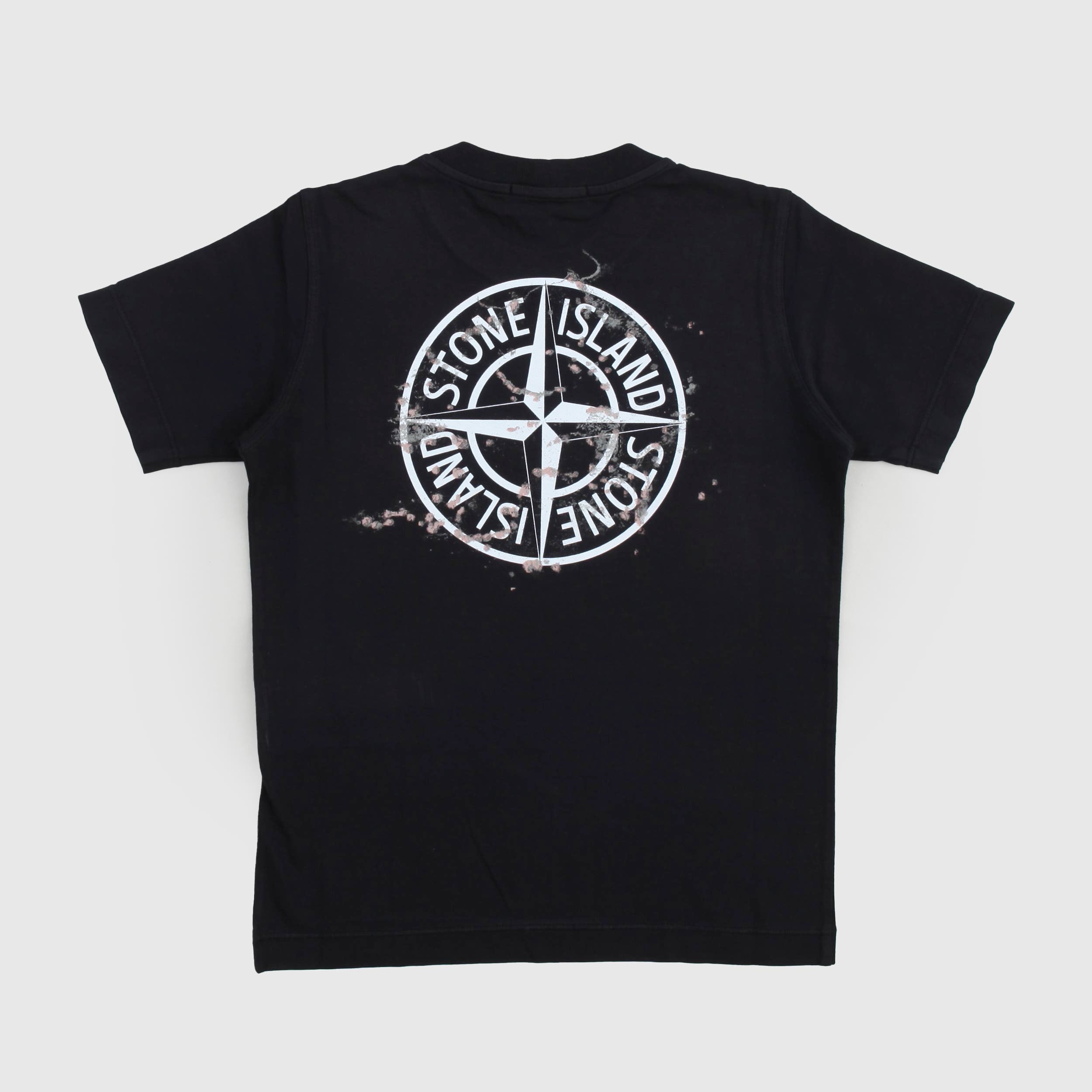 T-shirt Nera Con Logo Compass Firmata STONE ISLAND - annameglio.com abbigliamento moda