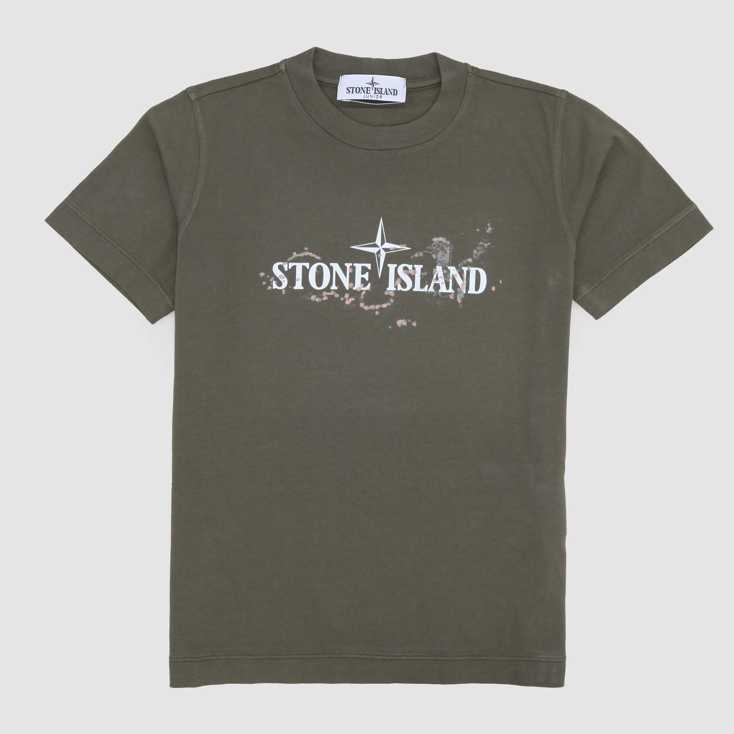 T-shirt Verde Con Logo Bianco Firmata STONE ISLAND - annameglio.com abbigliamento moda