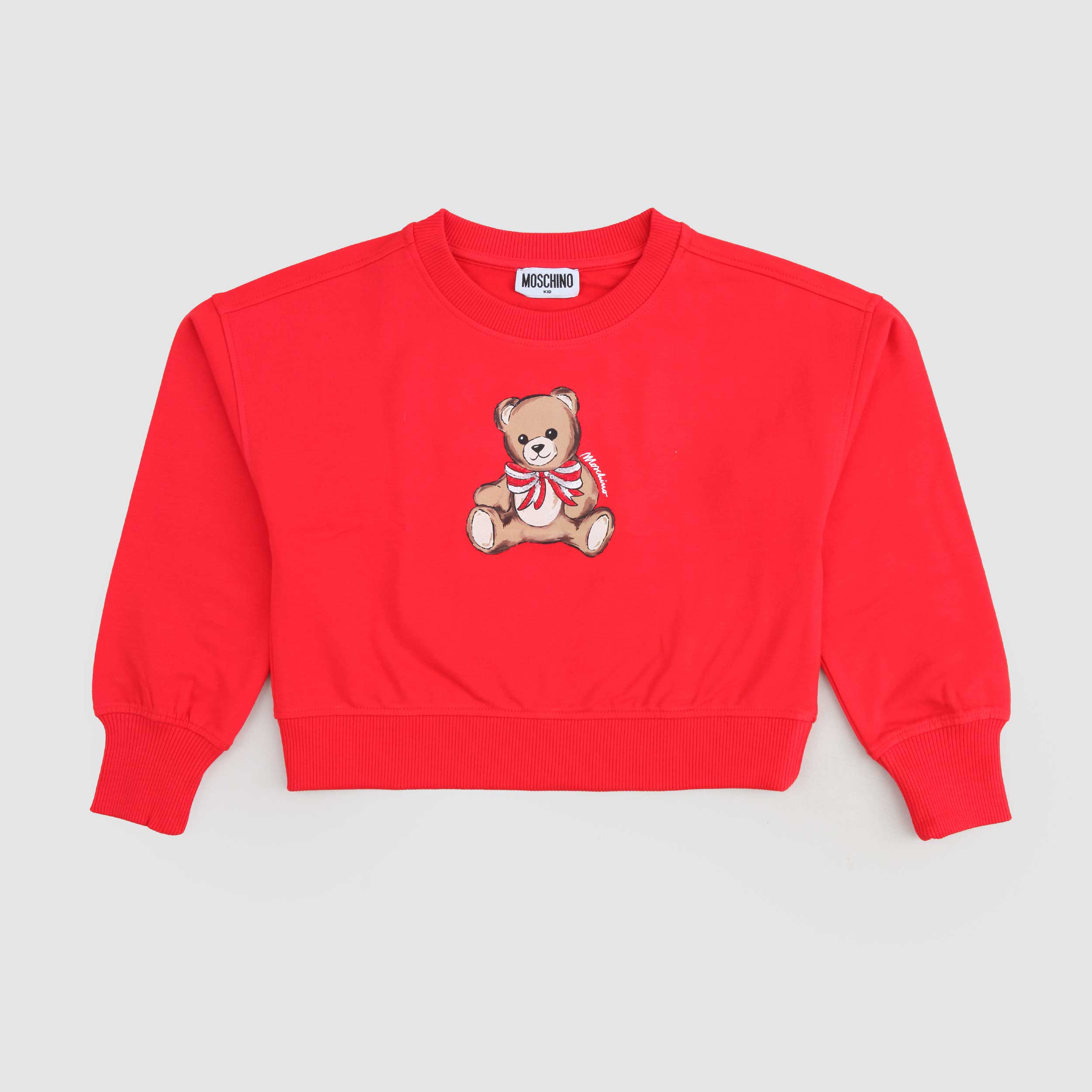 Felpa Rossa Con Stampa Bear Firmata MOSCHINO - annameglio.com abbigliamento moda