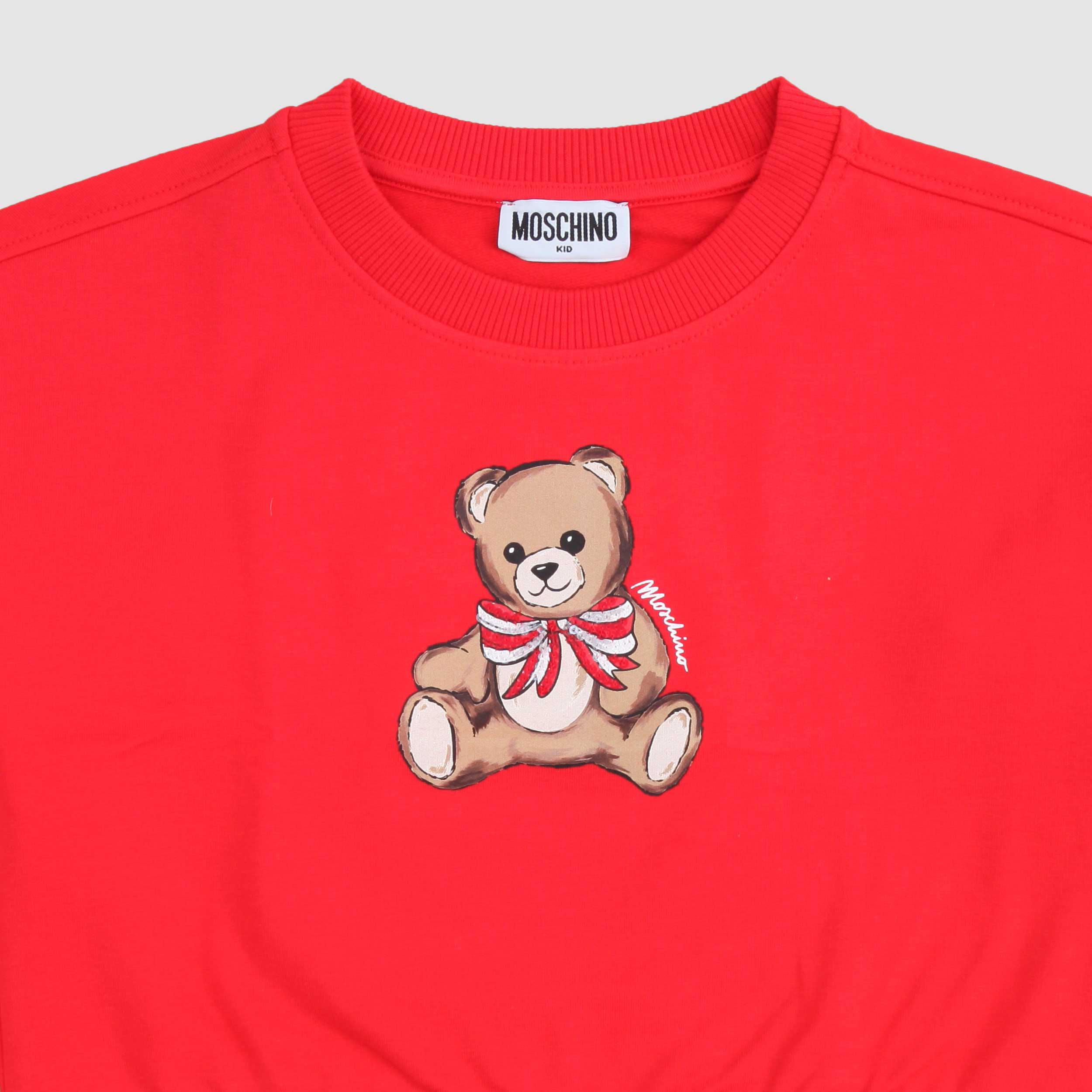 Felpa Rossa Con Stampa Bear Firmata MOSCHINO - annameglio.com abbigliamento moda