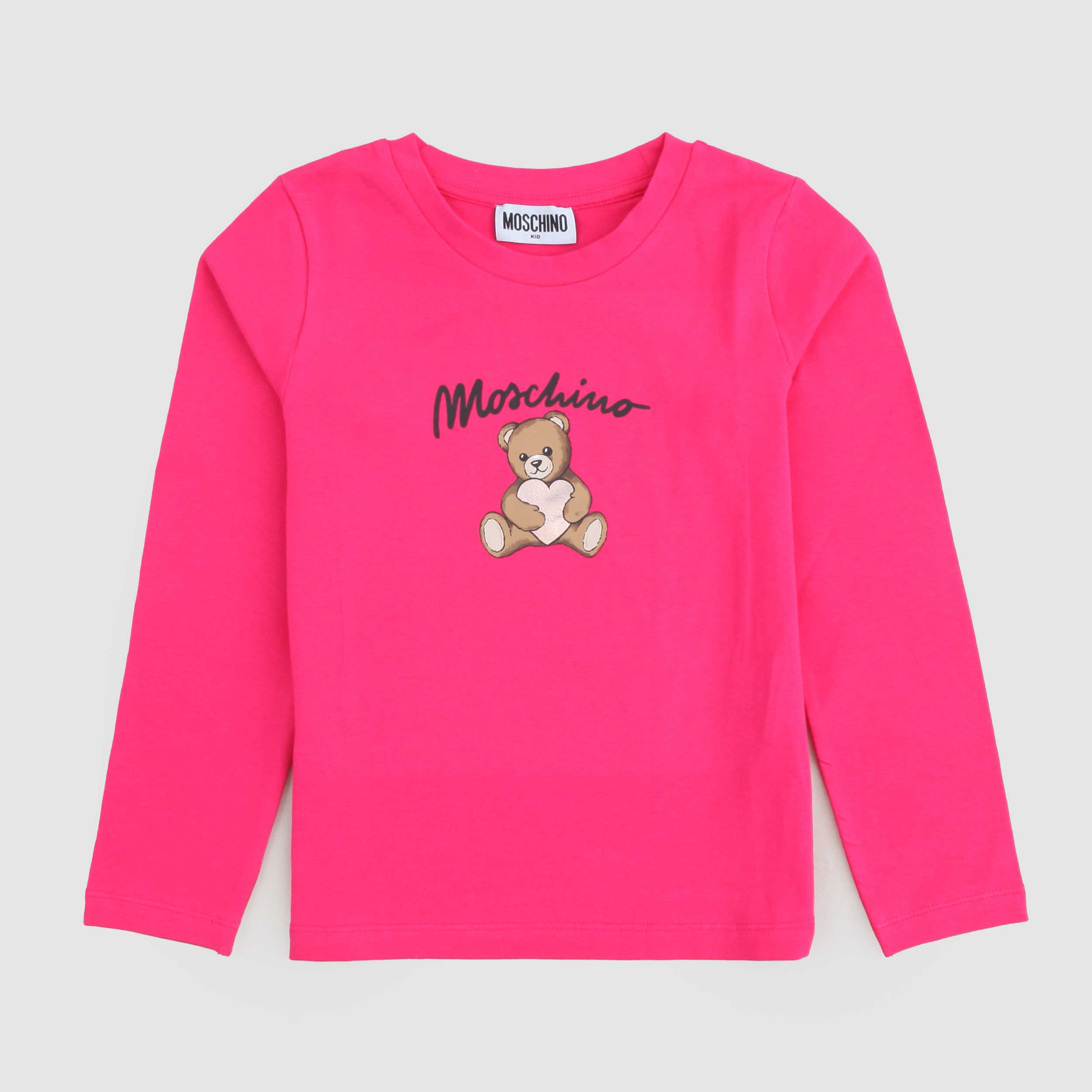 Top Fucsia Con Stampa Teddy Firmata MOSCHINO - annameglio.com abbigliamento moda