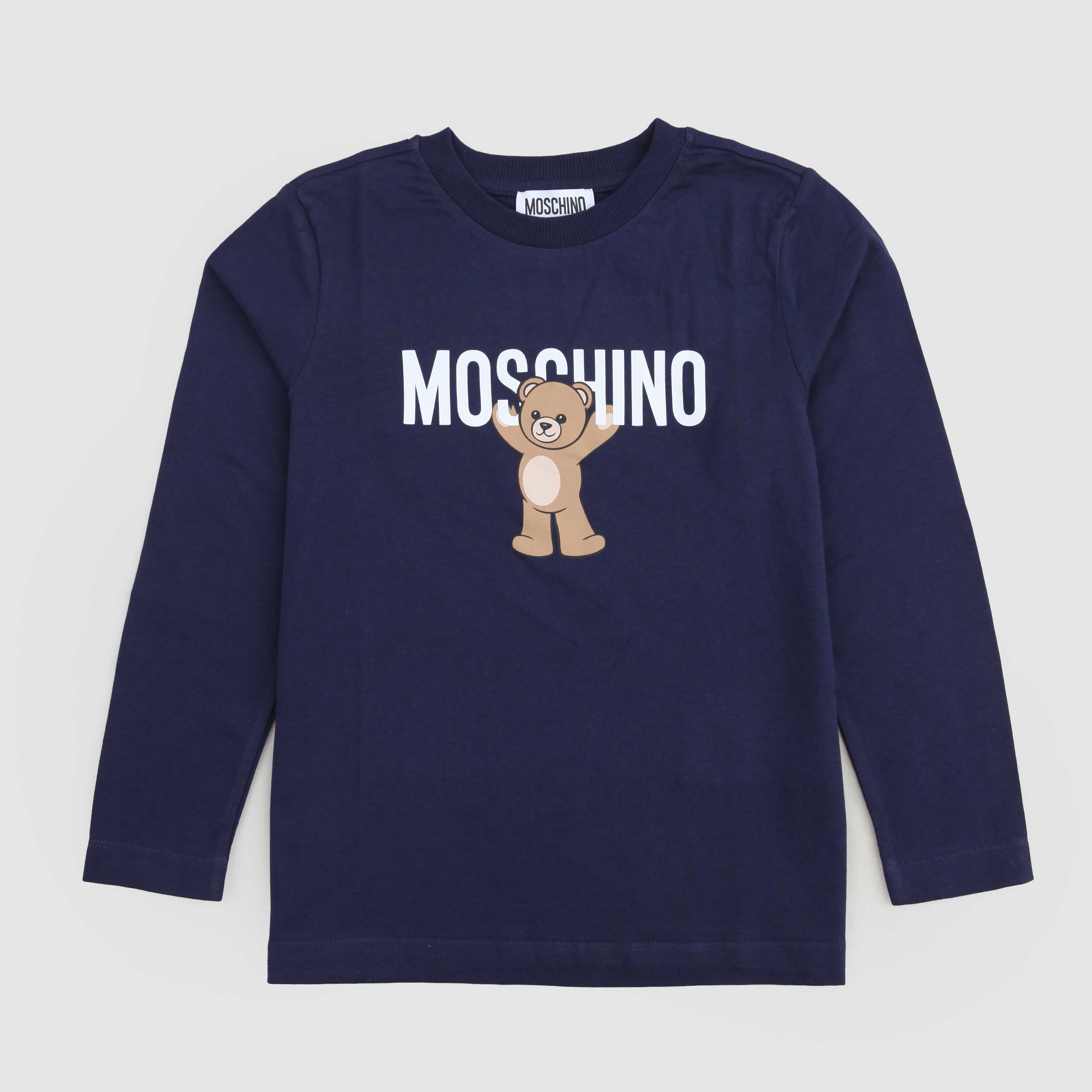 T-shirt Blu Con Teddy E Logo Firmata MOSCHINO - annameglio.com abbigliamento moda
