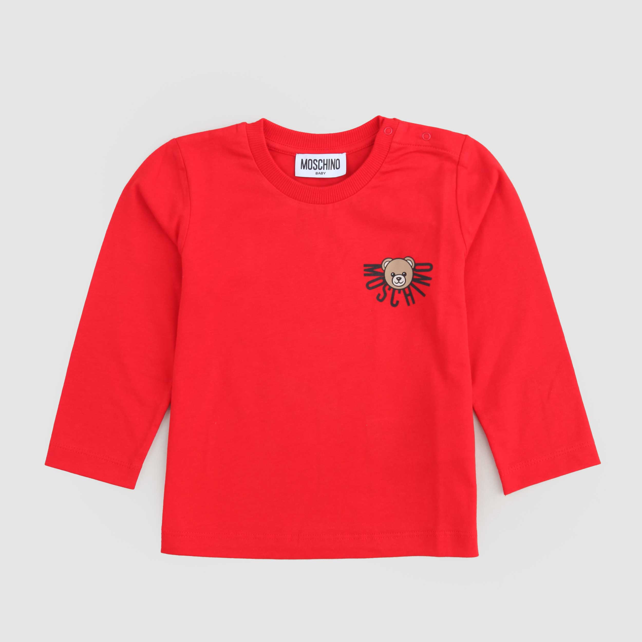 T-shirt Rossa Con Logo Nero Firmata MOSCHINO - annameglio.com abbigliamento moda