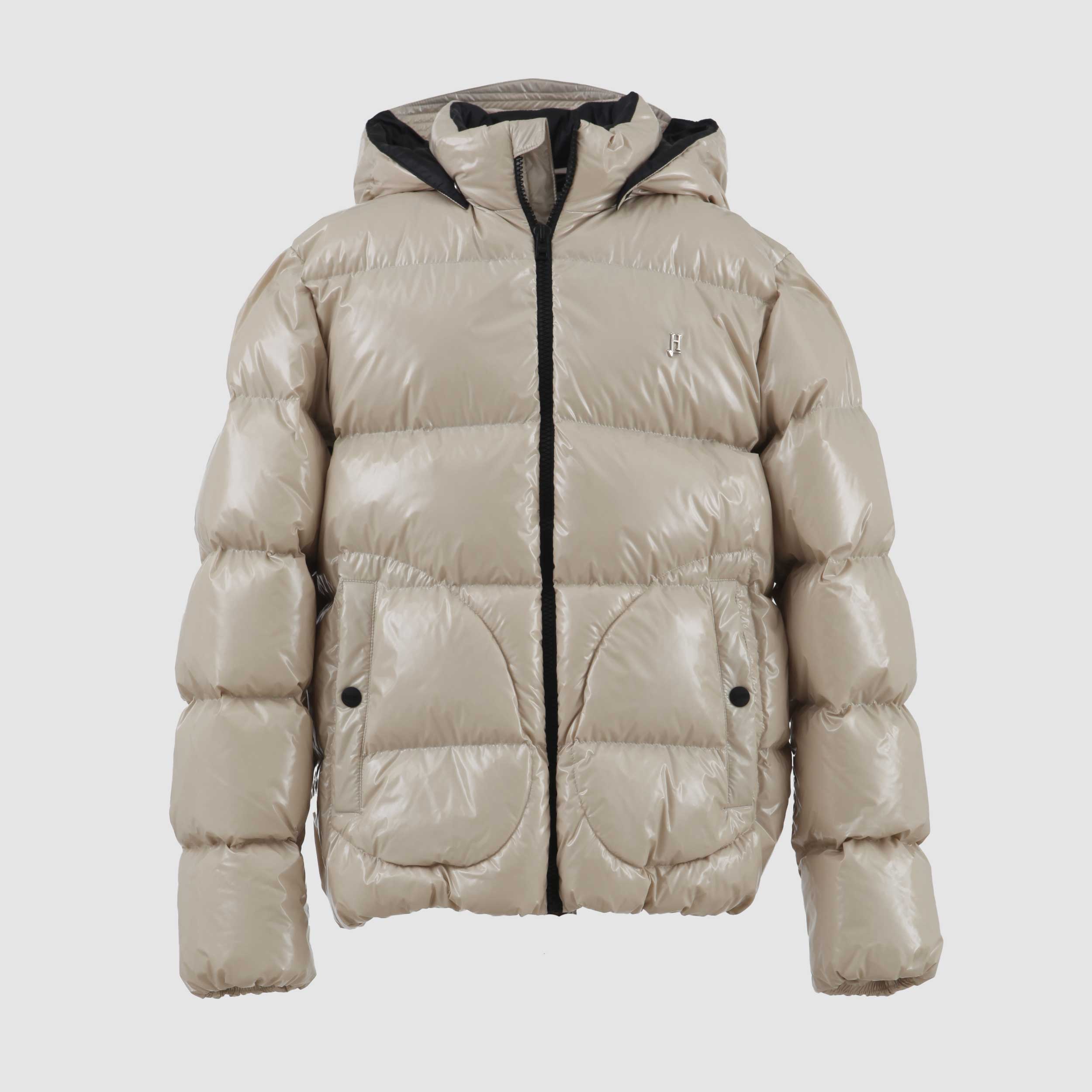 Piumino Ecru Con Cappuccio Firmato HERNO - annameglio.com abbigliamento moda