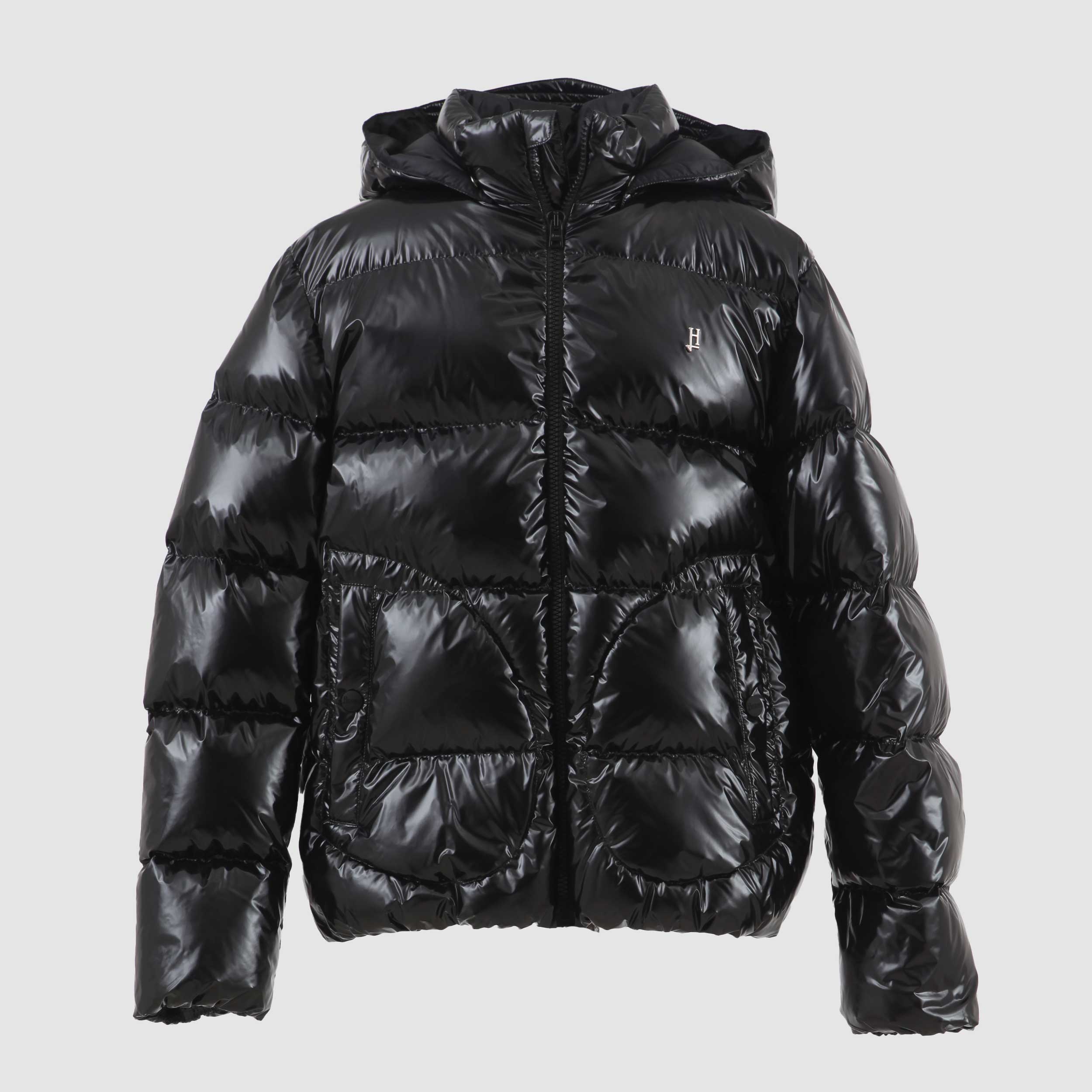 Piumino Nero Rifinito Lucido Firmato HERNO - annameglio.com abbigliamento moda