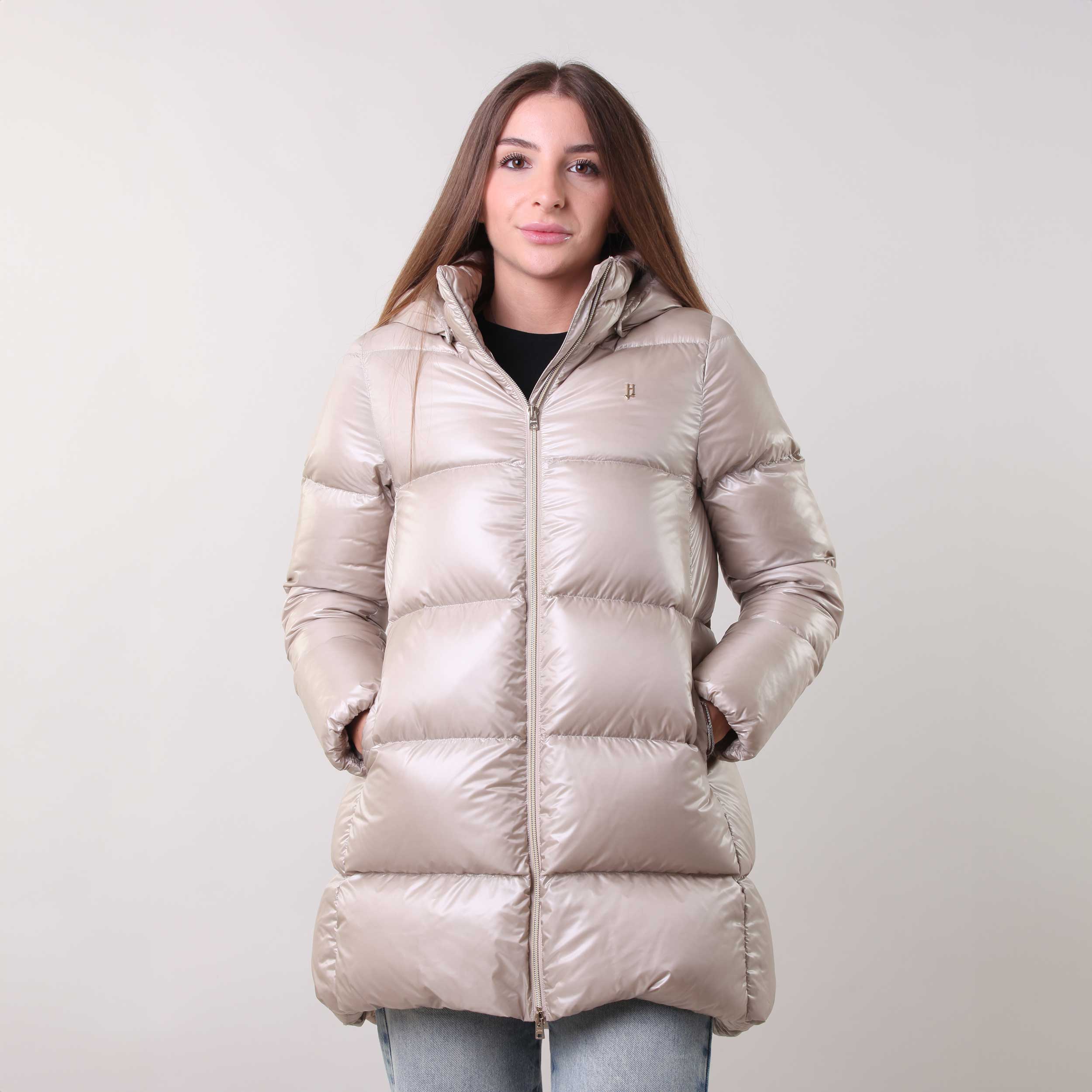 Piumino Rosa Con Cappuccio Firmato HERNO - annameglio.com abbigliamento moda