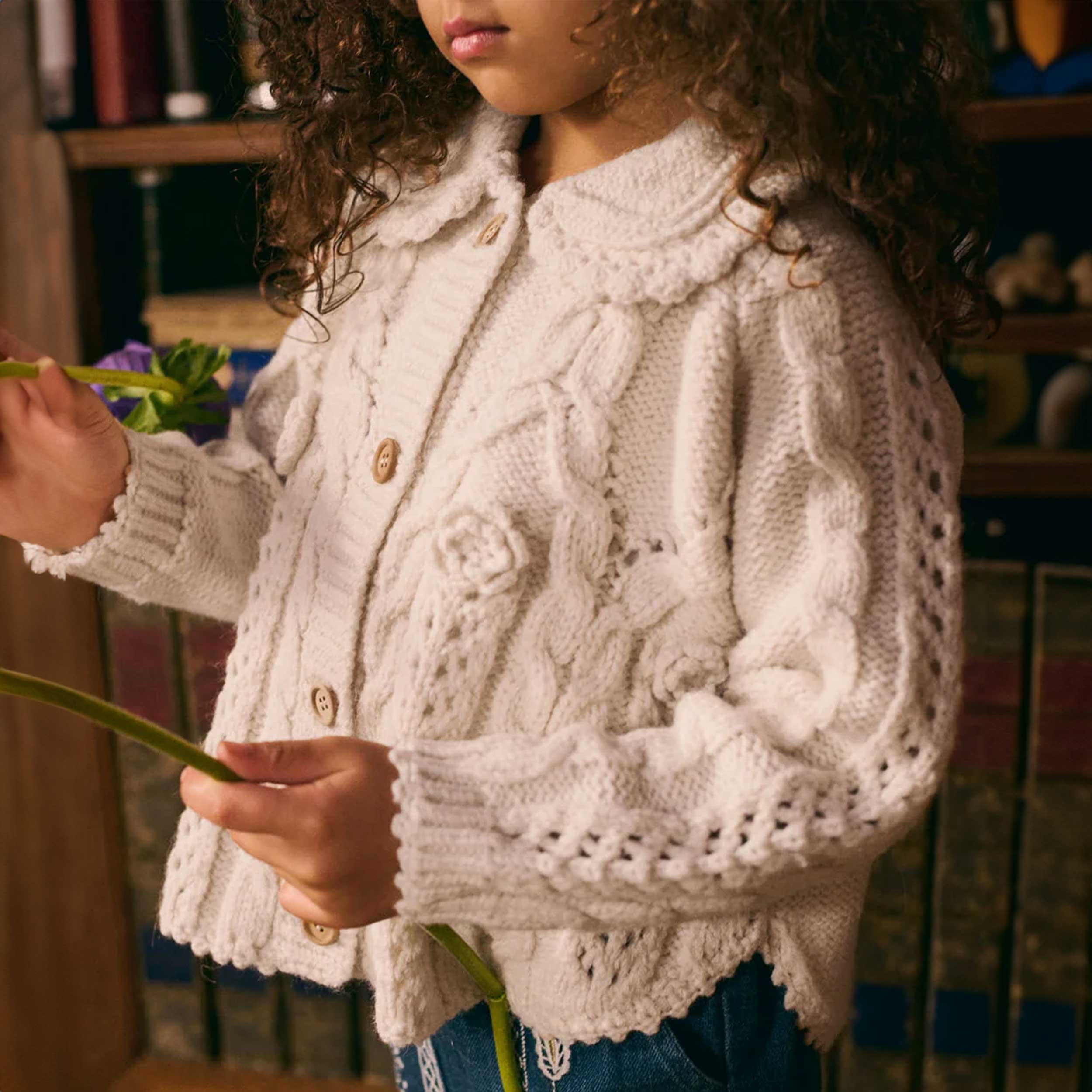 Khellana Cable-Cut Cardigan by Louise Misha - annameglio.com