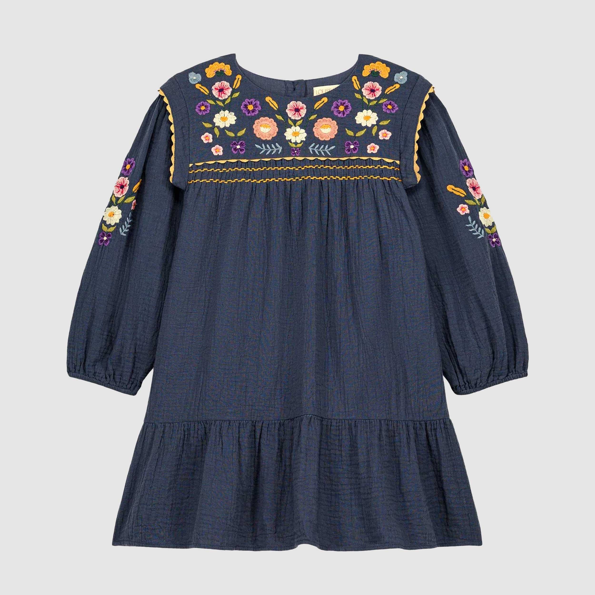 Abito Isatys Blu Con Ricami Firmato LOUISE MISHA - annameglio.com abbigliamento moda