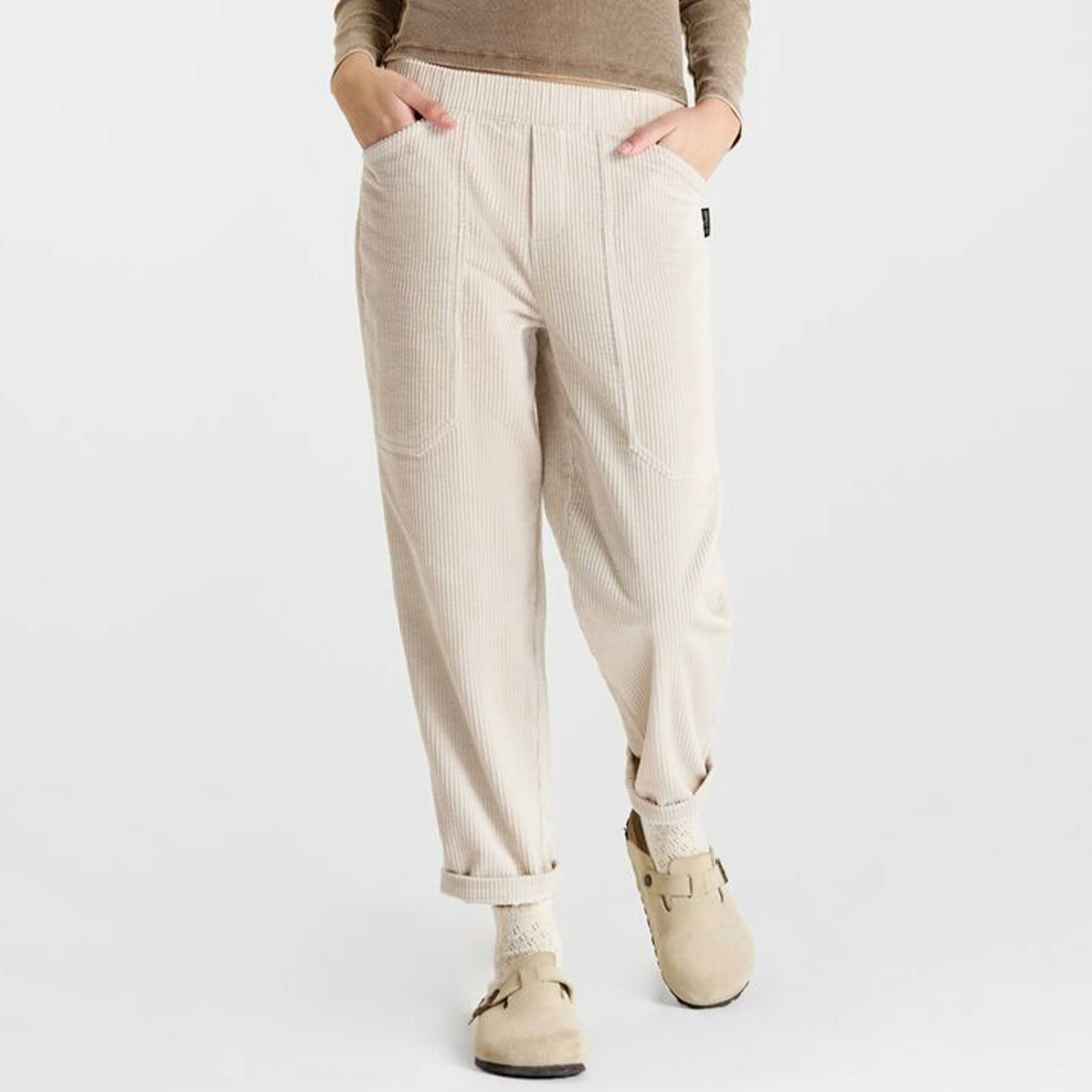 Pantaloni In Velluto Beige By LE TEMPS DES CERISES - annameglio.com abbigliamento moda