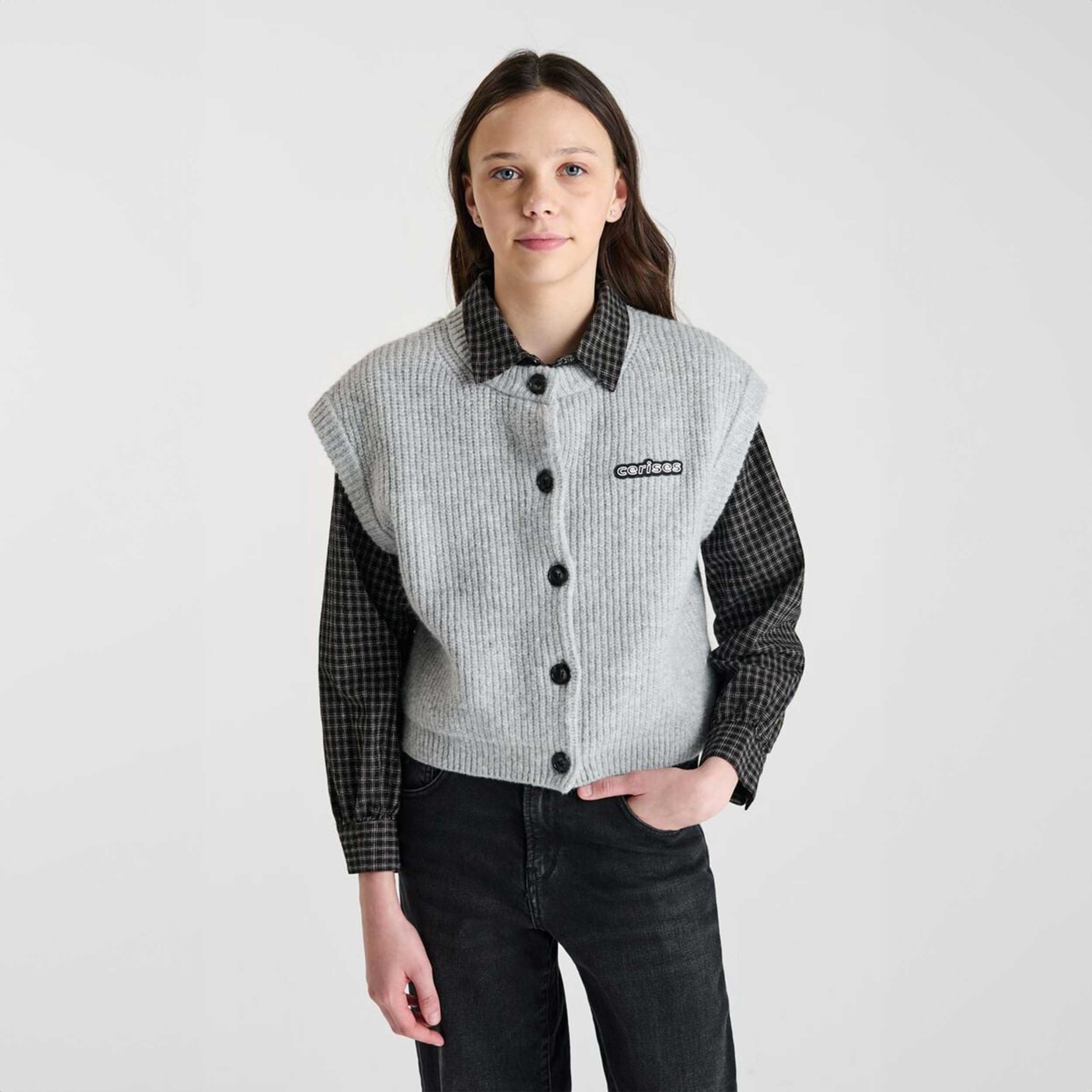 Gilet Grigio E Toppa Firmato LE TEMPS DES CERISES - annameglio.com abbigliamento moda