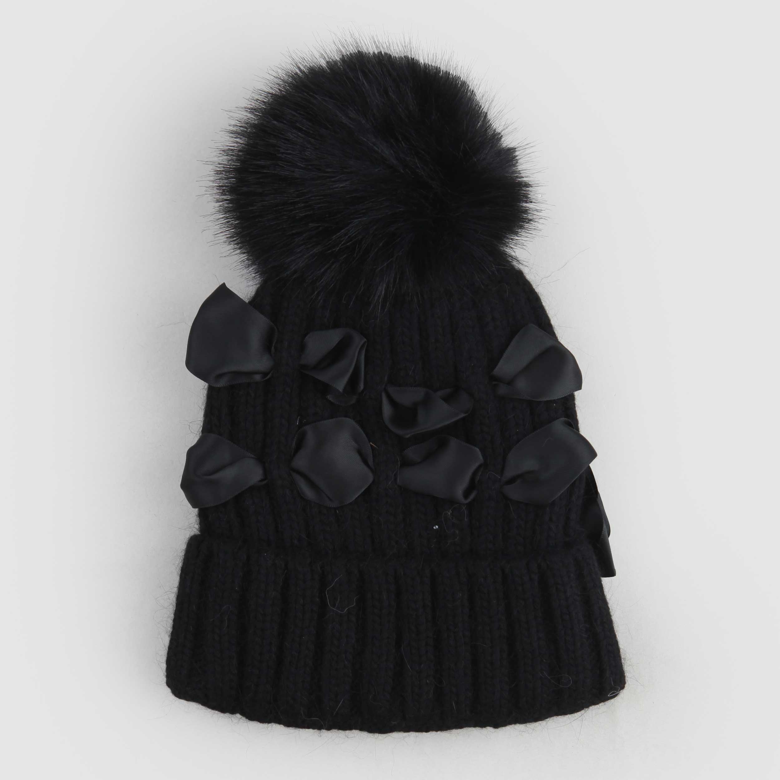 Berretto Nero Con Fiocco Firmato MONNALISA - annameglio.com abbigliamento moda