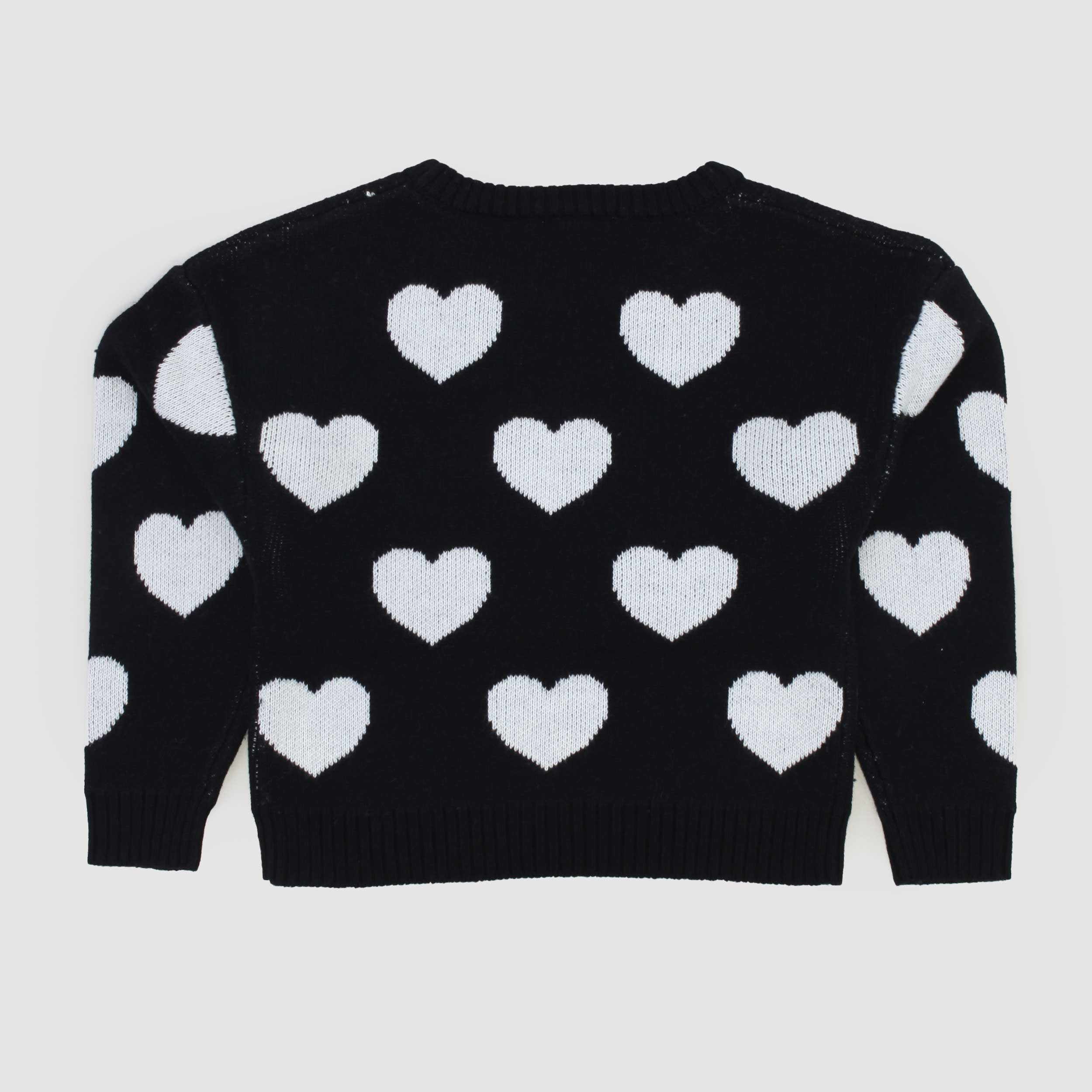 Maglioncino Nero Con Cuori Ricamati By Monnalisa - annameglio.com abbigliamento moda