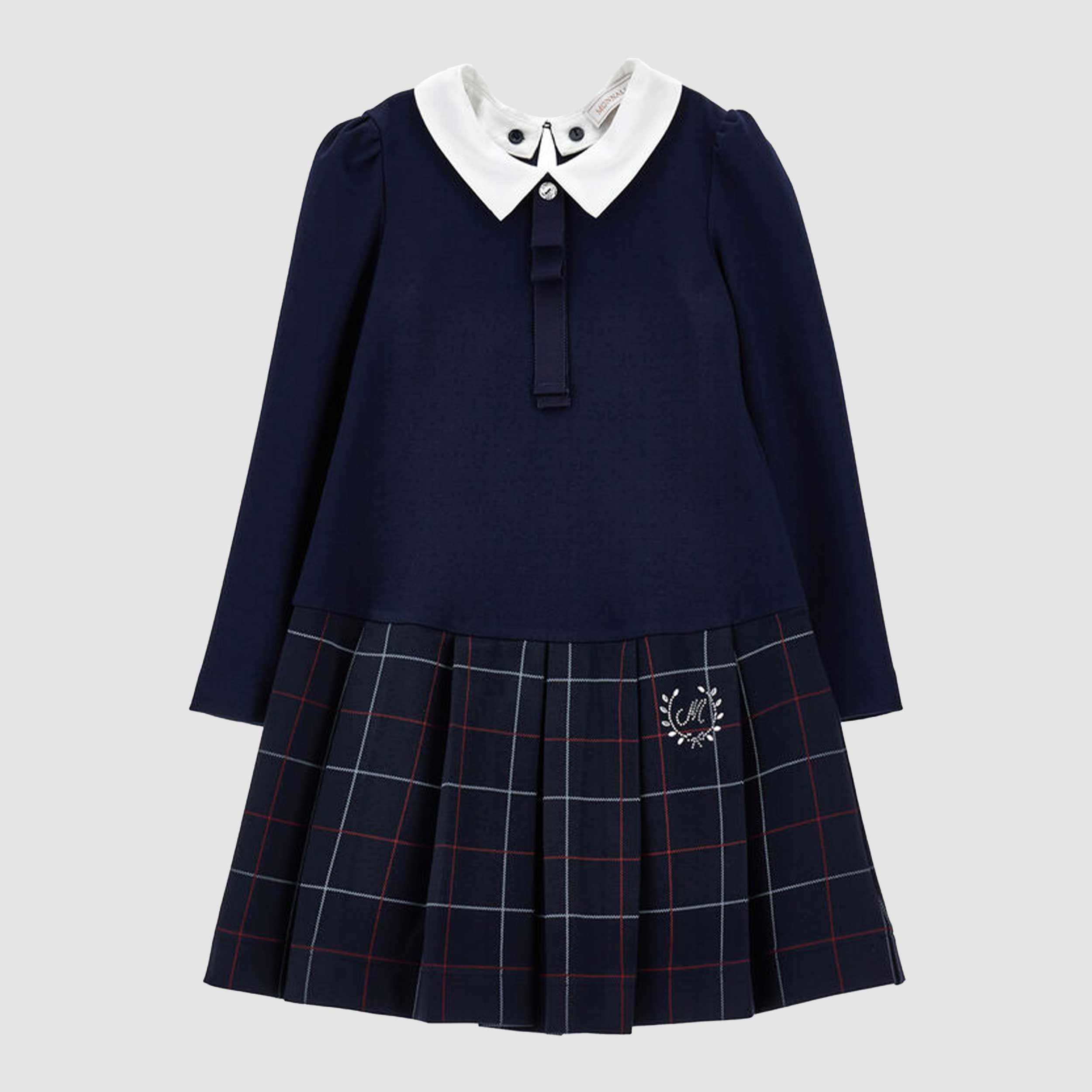 Abito Blu Manica Lunga E Gonna Firmata MONNALISA - annameglio.com abbigliamento moda