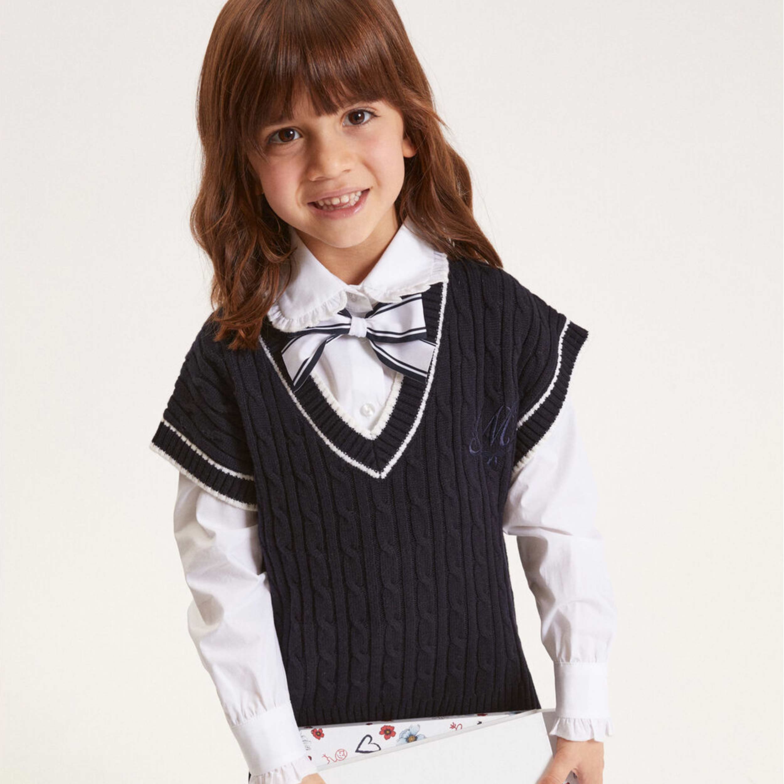 White Poplin Shirt by MONNALISA