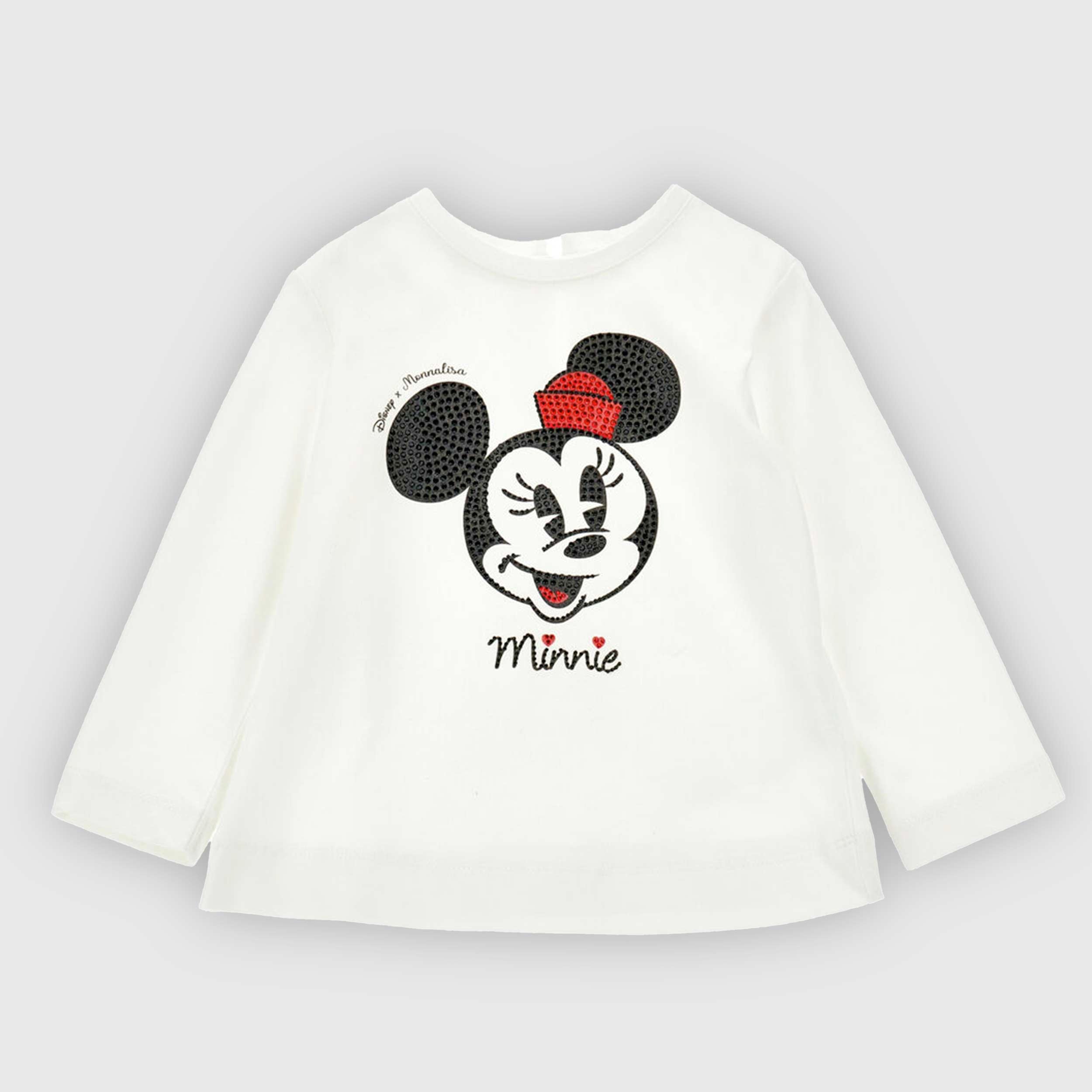 T-shirt Stampa Minnie E Strass Firmata MONNALISA - annameglio.com abbigliamento moda