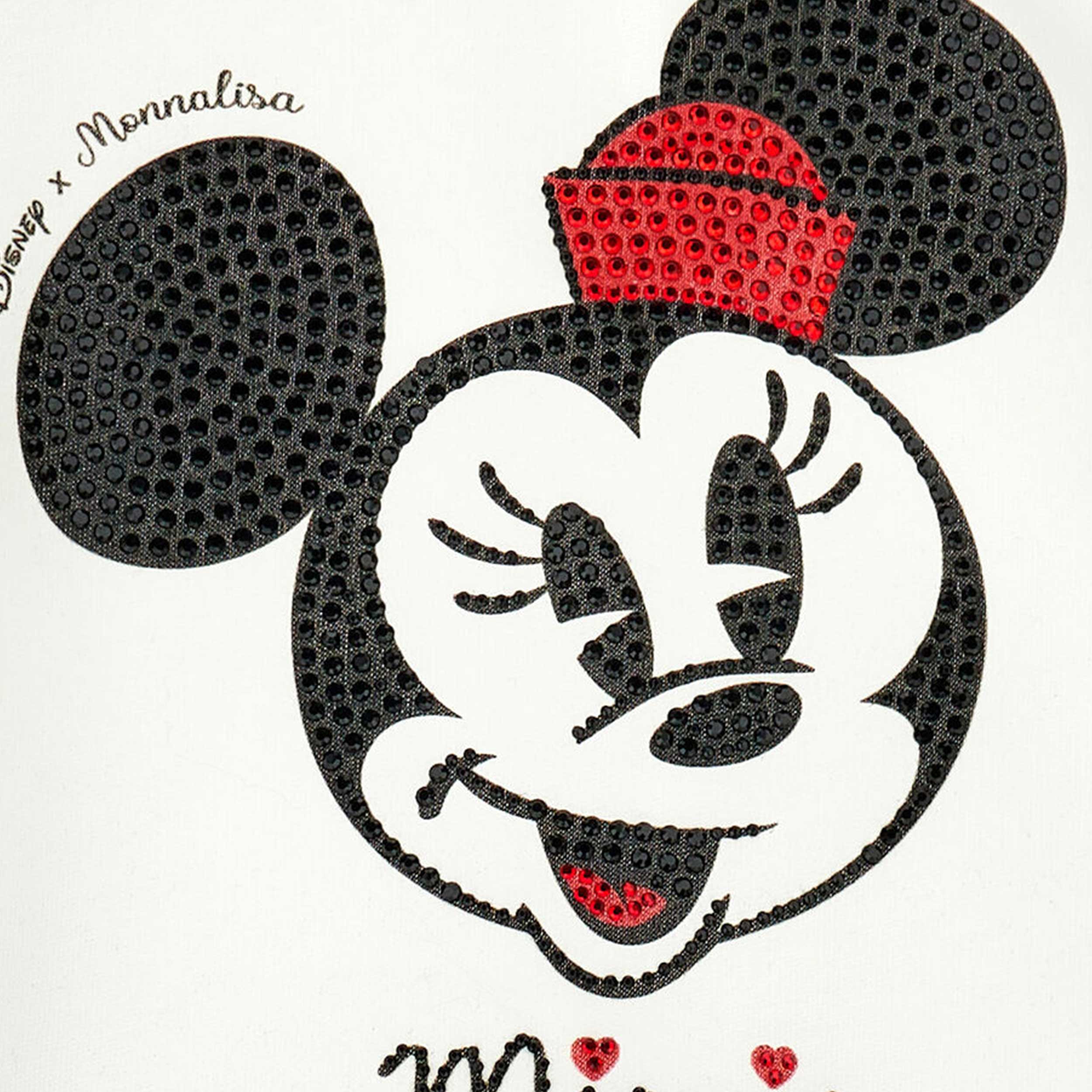 T-shirt Stampa Minnie E Strass Firmata MONNALISA - annameglio.com abbigliamento moda