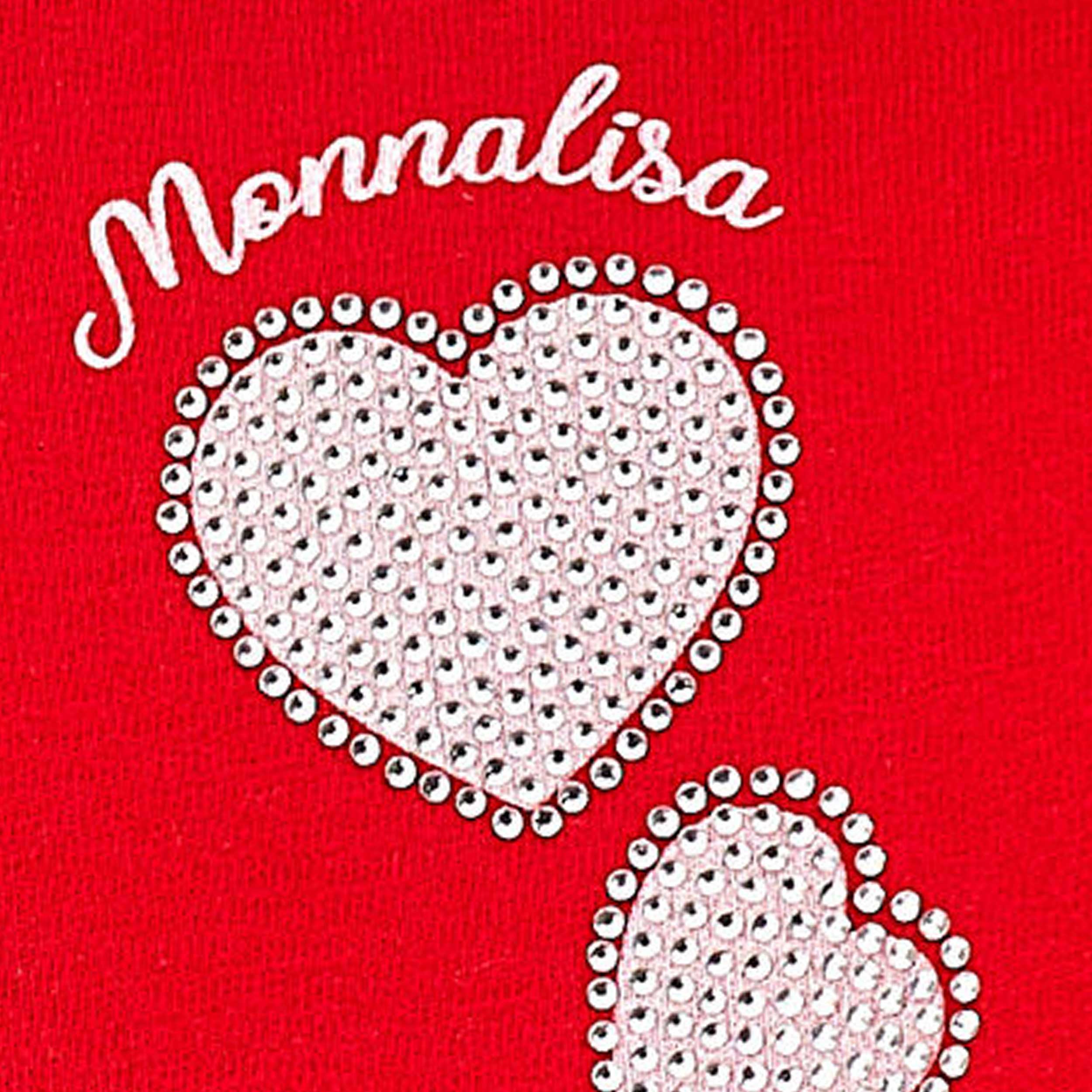 Felpa Rossa Con Zip E Cuori Firmata MONNALISA - annameglio.com abbigliamento moda