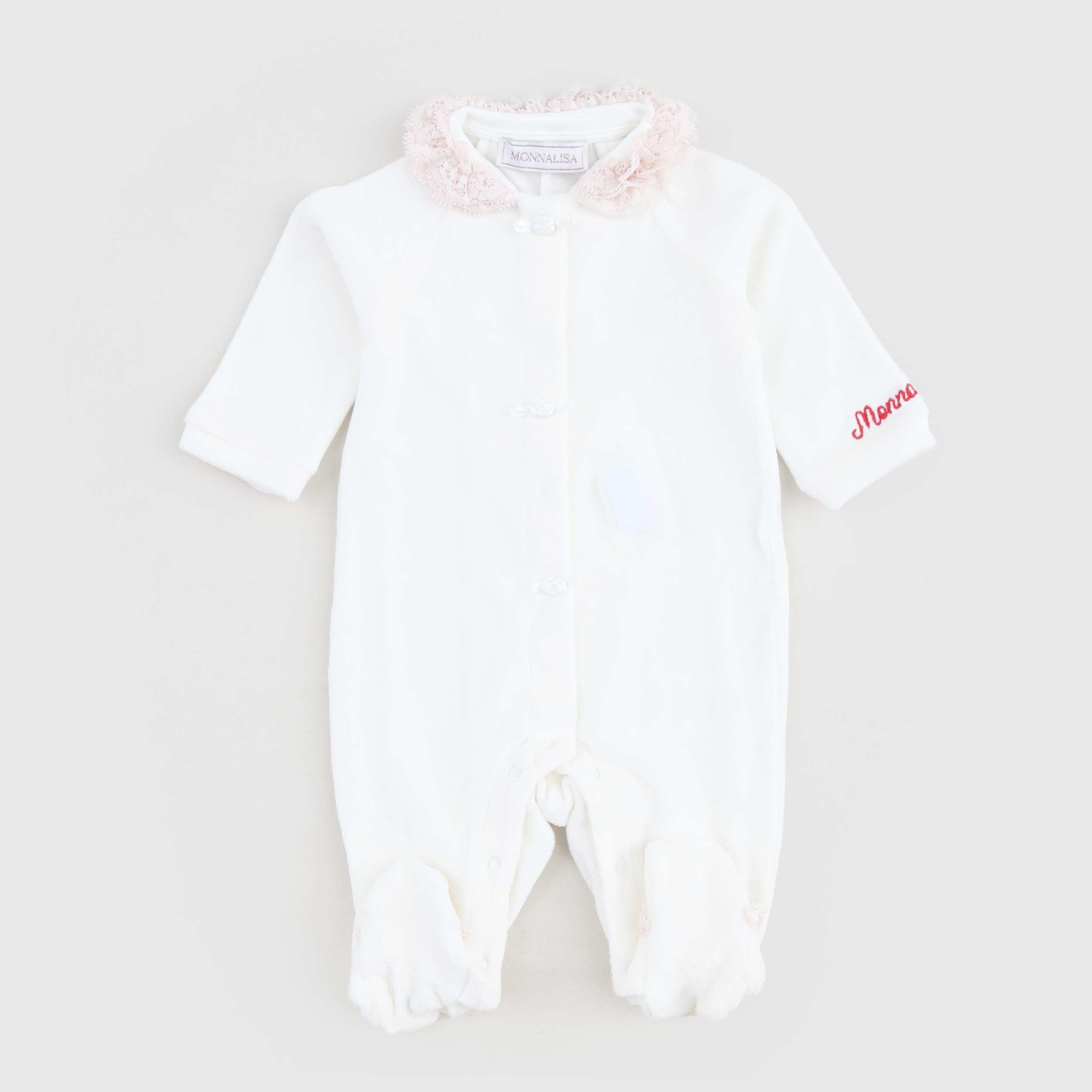 Tutina Bianca Manica Lunga Firmata MONNALISA - annameglio.com abbigliamento moda