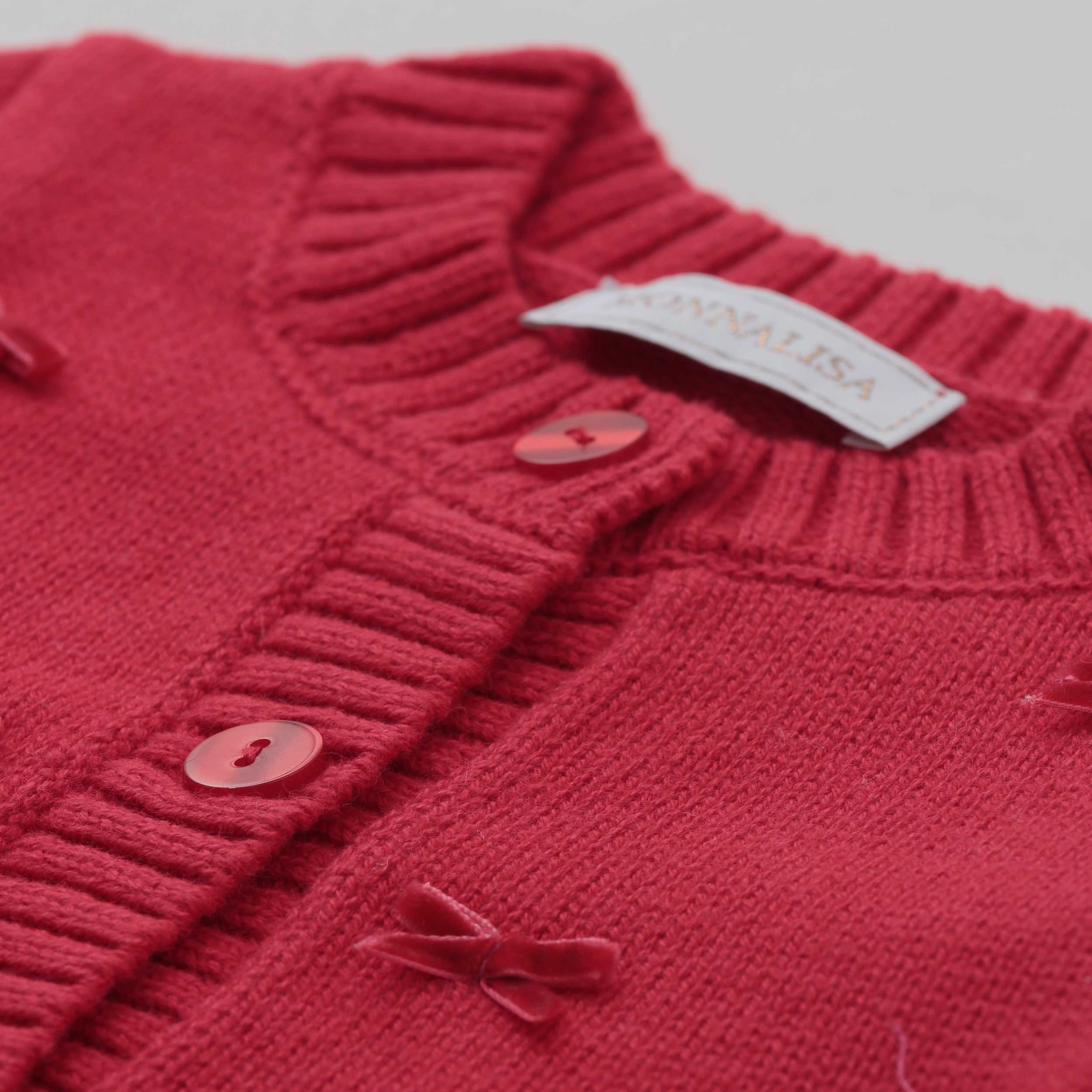 Cardigan Rosso Con Fiocco Firmato MONNALISA - annameglio.com abbigliamento moda