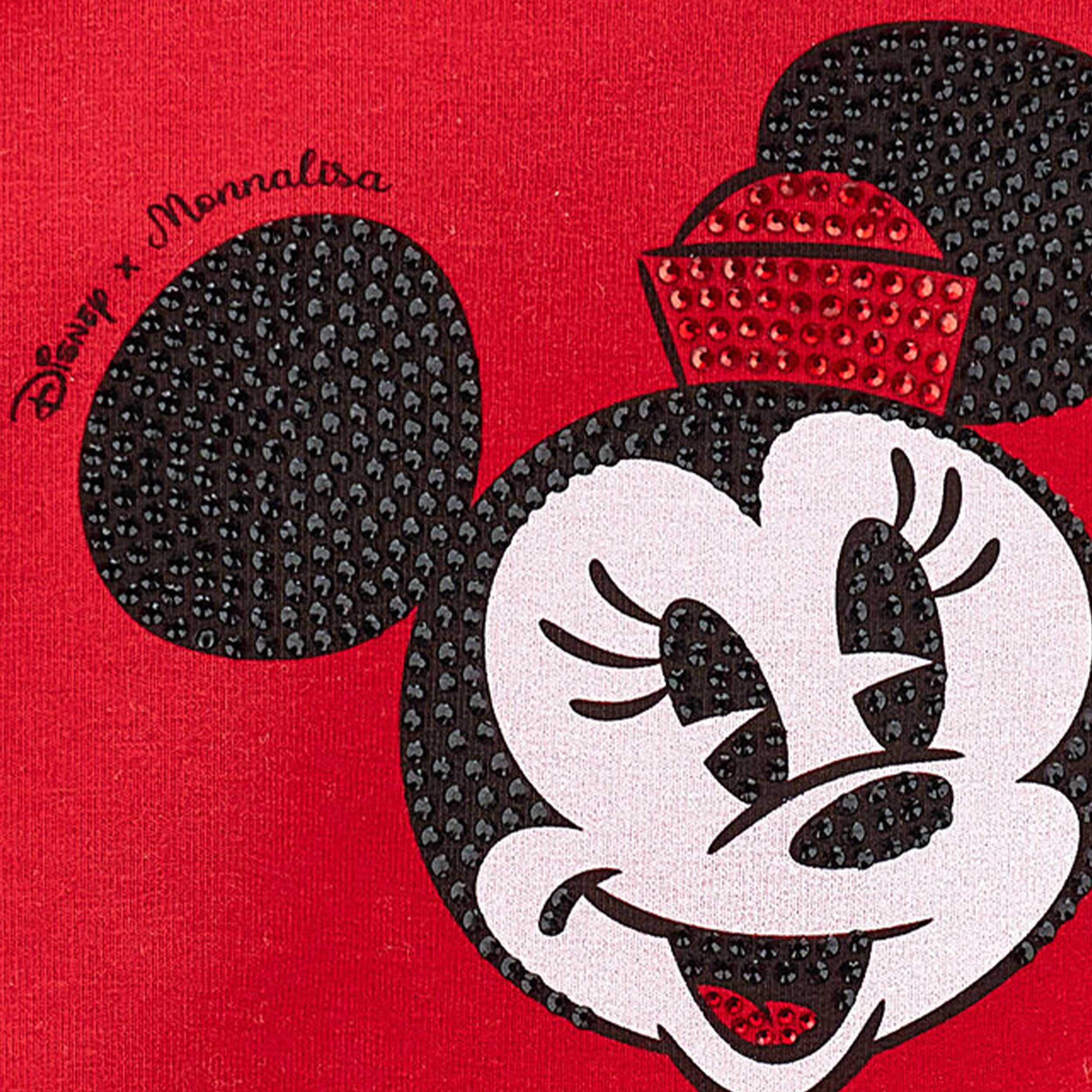 Felpa Rossa Con Minnie E Strass Firmata MONNALISA - annameglio.com abbigliamento moda