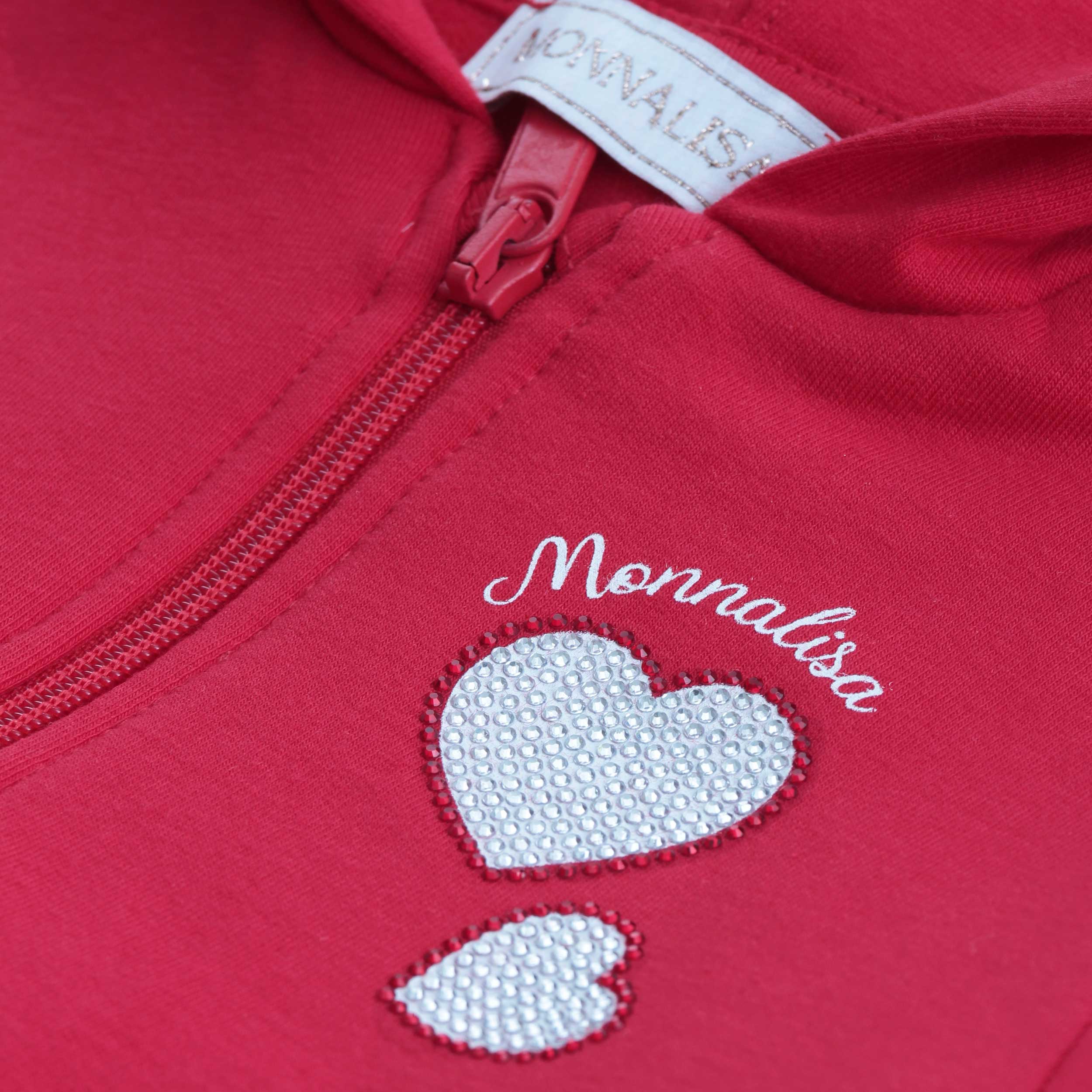 Felpa Rossa Con Cappuccio Firmata MONNALISA - annameglio.com abbigliamento moda