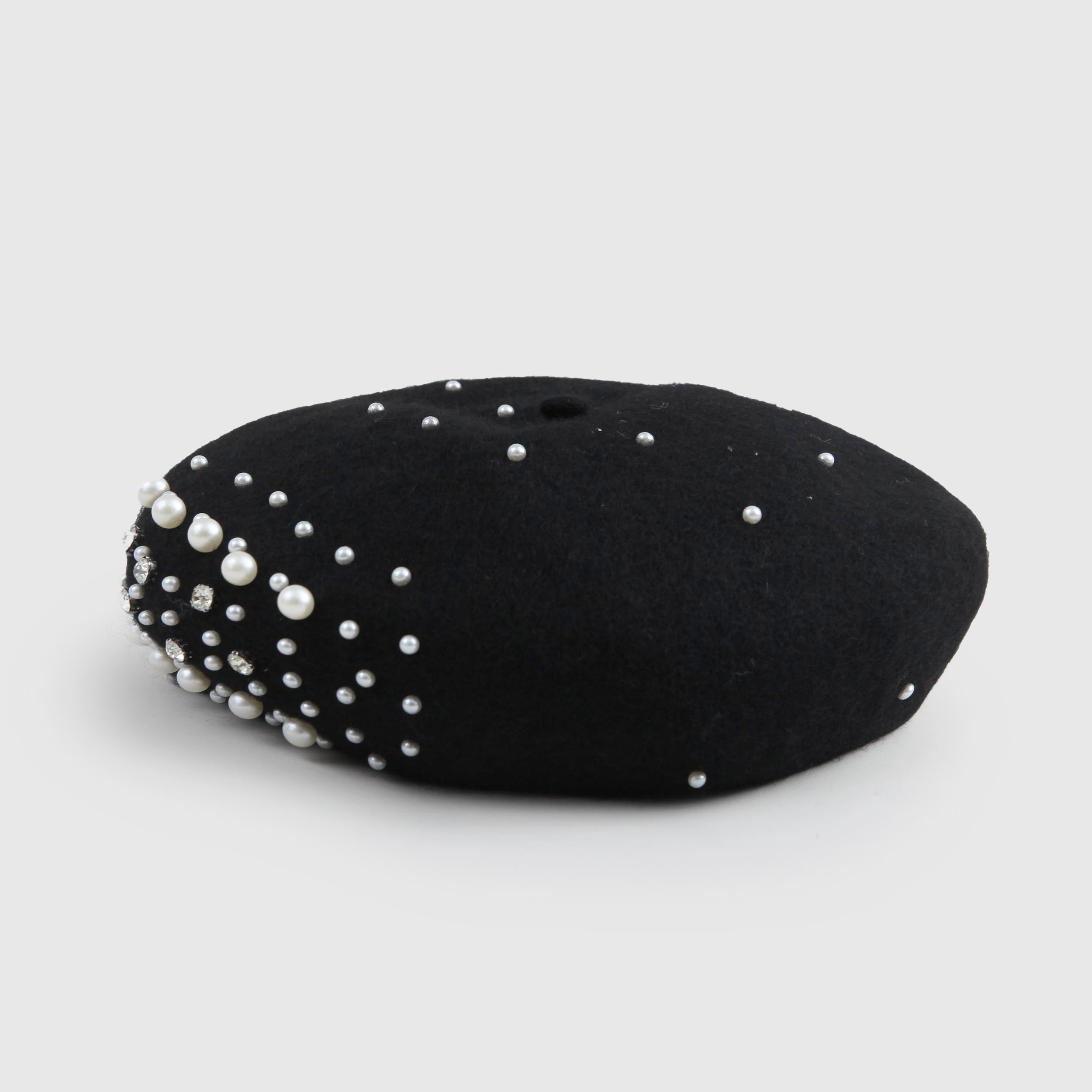 Berretto Nero Con Cristalli Firmato MONNALISA - annameglio.com abbigliamento moda