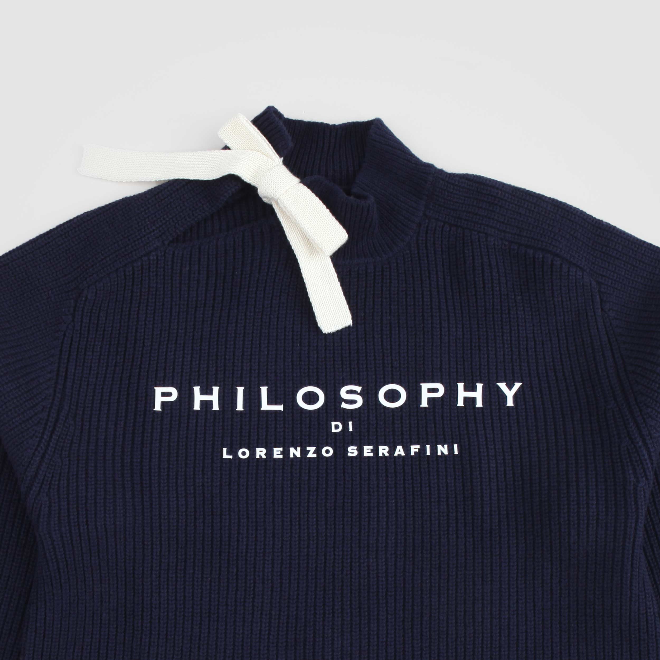 Maglioncino Blu Con Volant Firmato PHILOSOPHY - annameglio.com abbigliamento moda