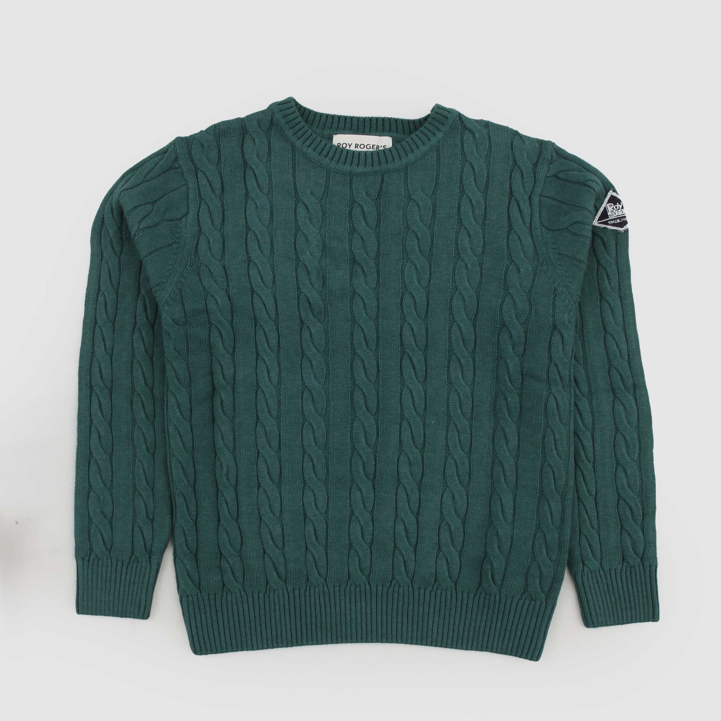 Maglioncino Verde A Trecce Firmato ROY ROGERS - annameglio.com abbigliamento moda