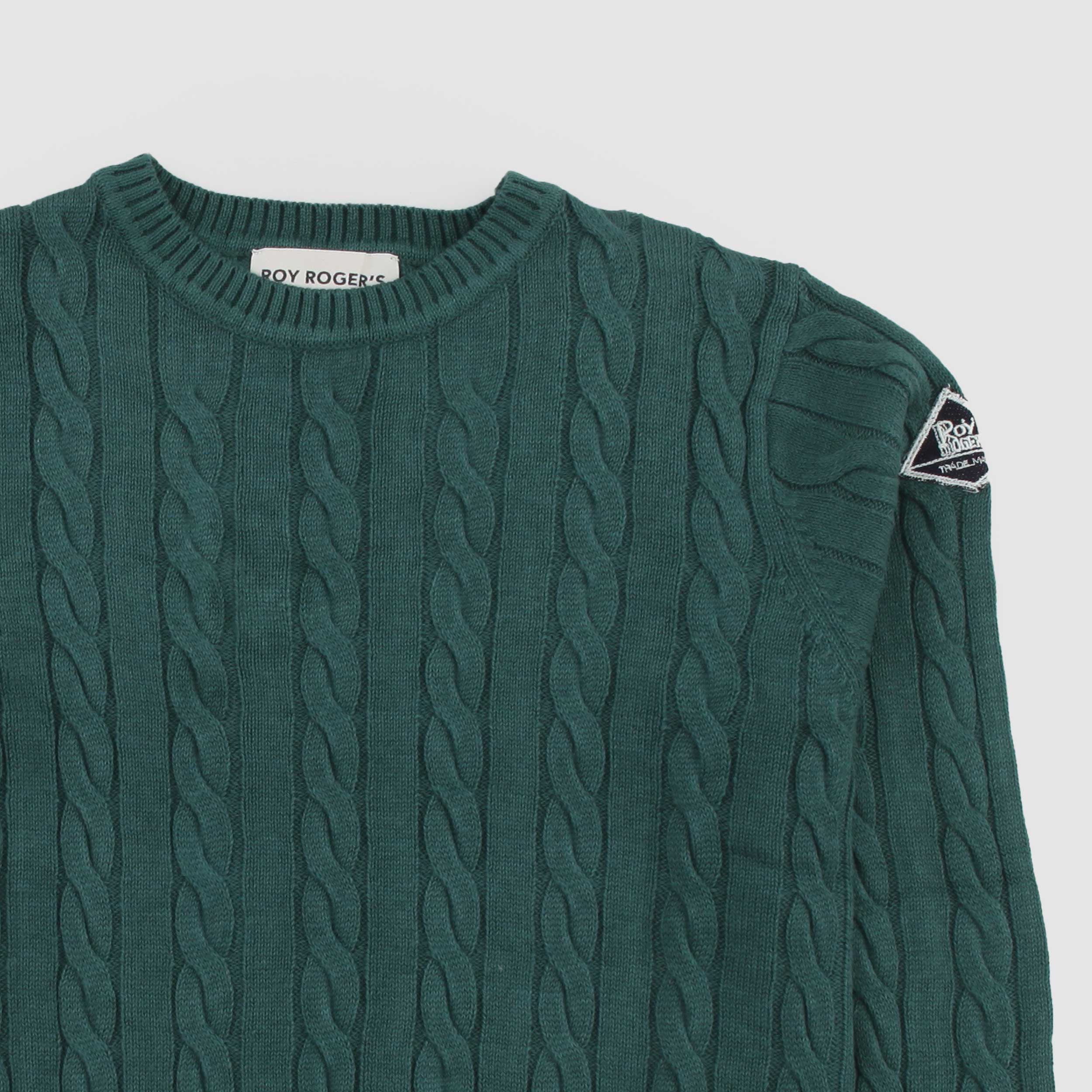 Maglioncino Verde A Trecce Firmato ROY ROGERS - annameglio.com abbigliamento moda