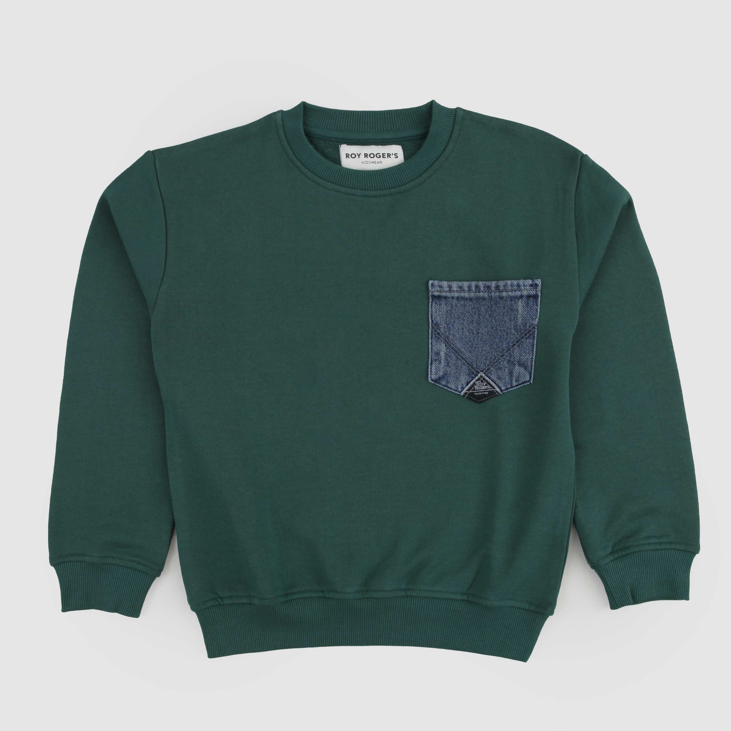 Felpa Verde Taschino Di Jeans Firmata ROY ROGERS - annameglio.com abbigliamento moda