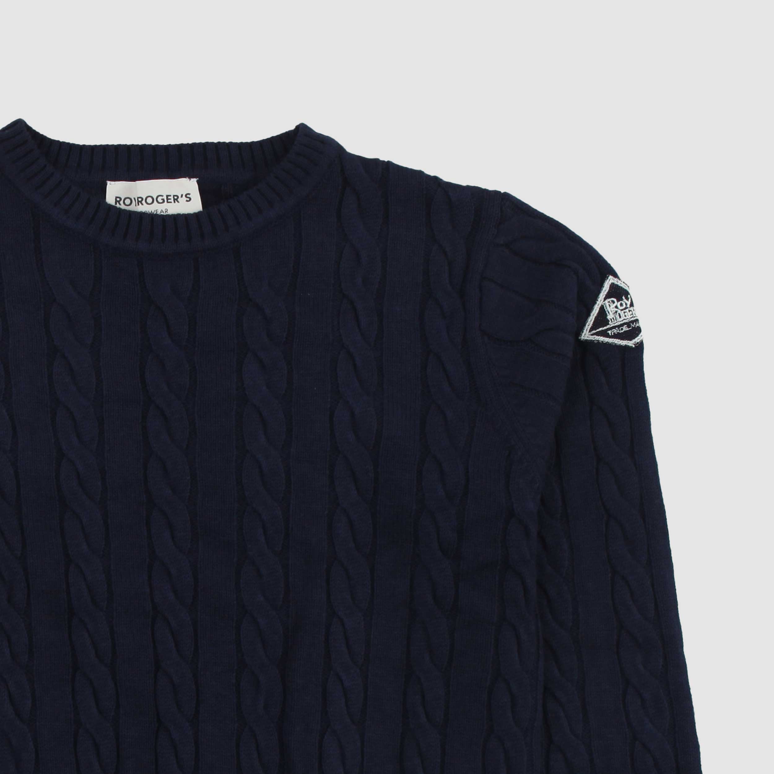 Maglioncino Blu A Trecce Firmato ROY ROGERS - annameglio.com abbigliamento moda