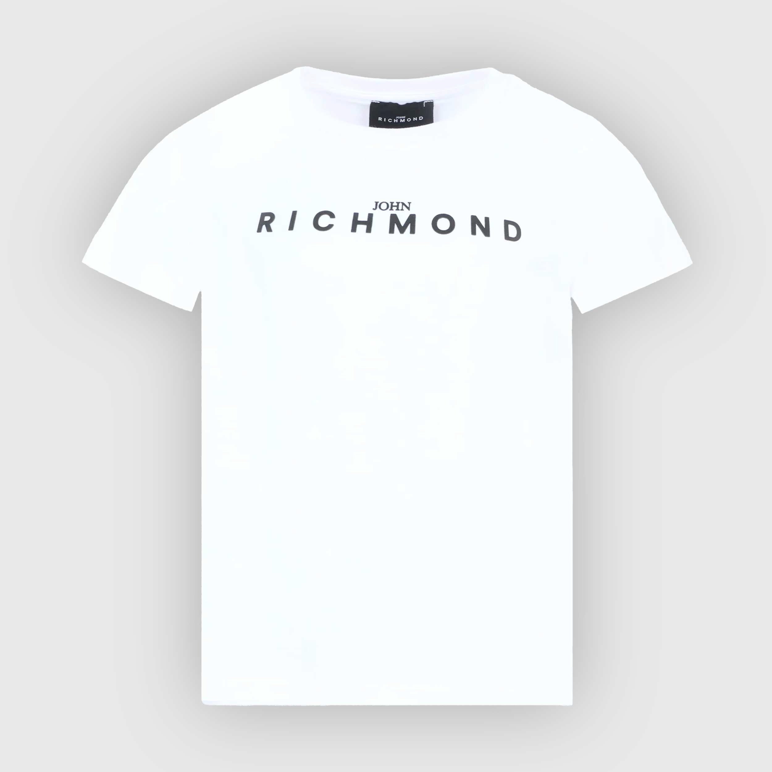 T-shirt Bianca Con Logo Nero Firmata JOHN RICHMOND - annameglio.com abbigliamento moda