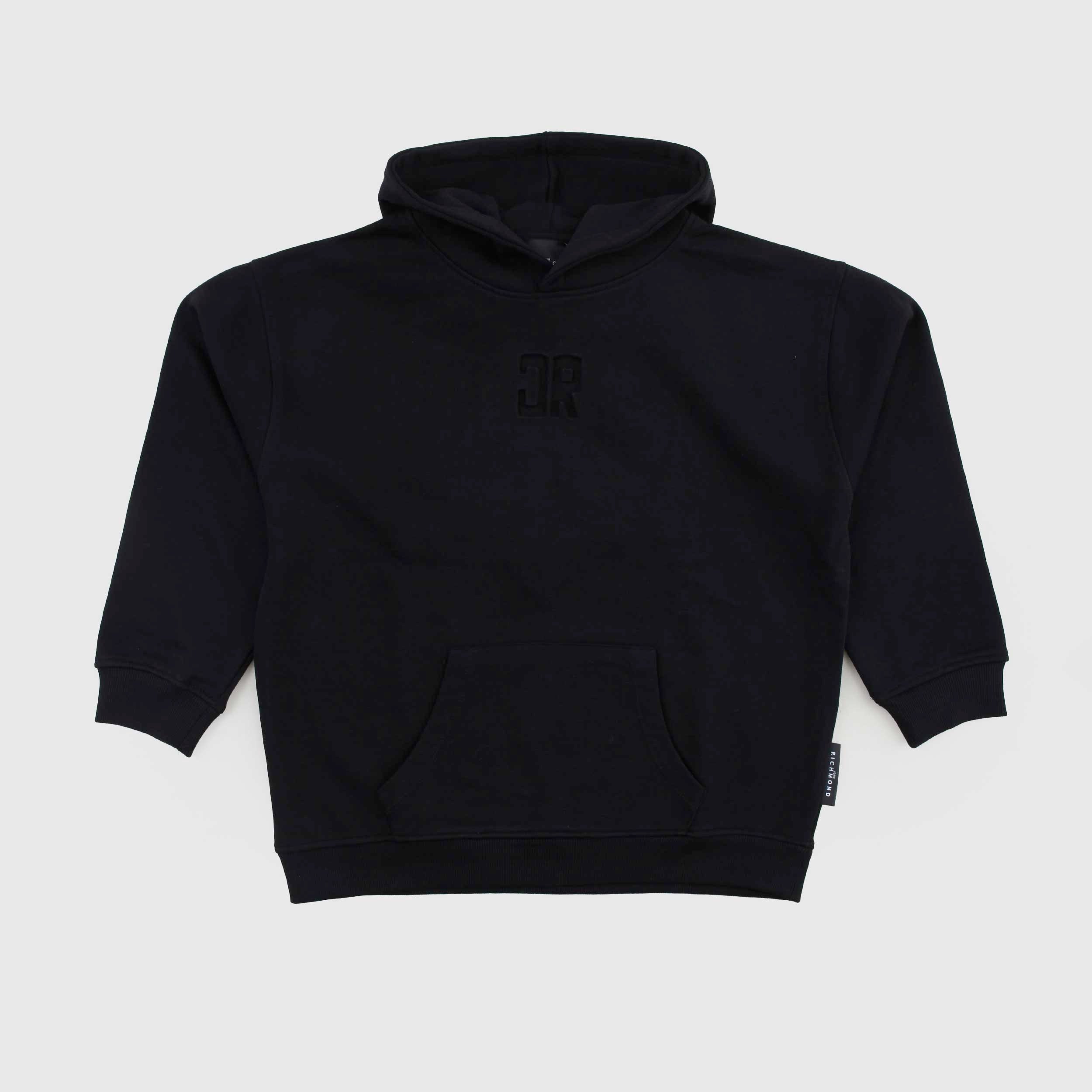 Felpa Nera E Logo In Rilievo Firmata JOHN RICHMOND - annameglio.com abbigliamento moda