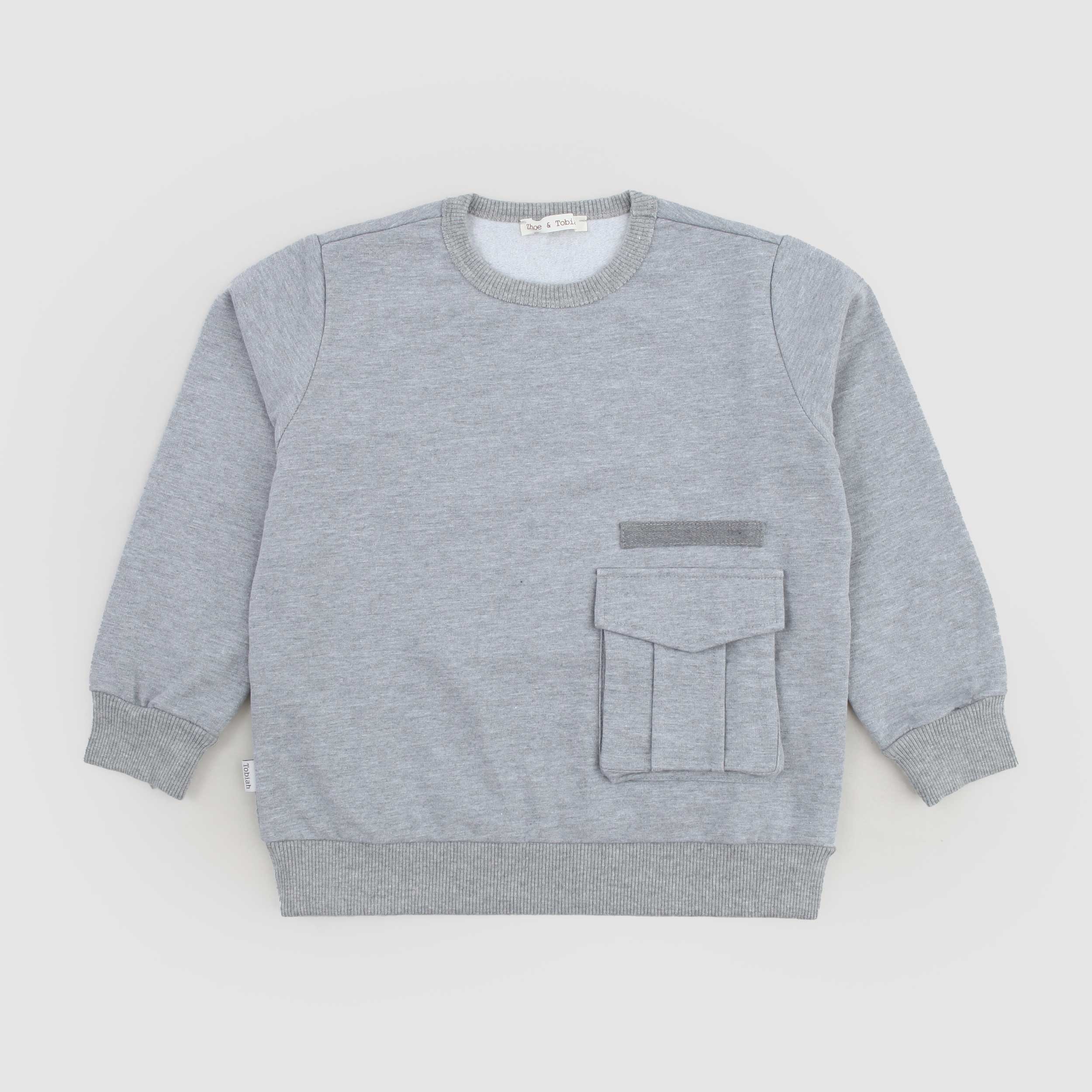 Felpa Grigia Con Tasca Firmata ZHOE & TOBIAH - annameglio.com abbigliamento moda