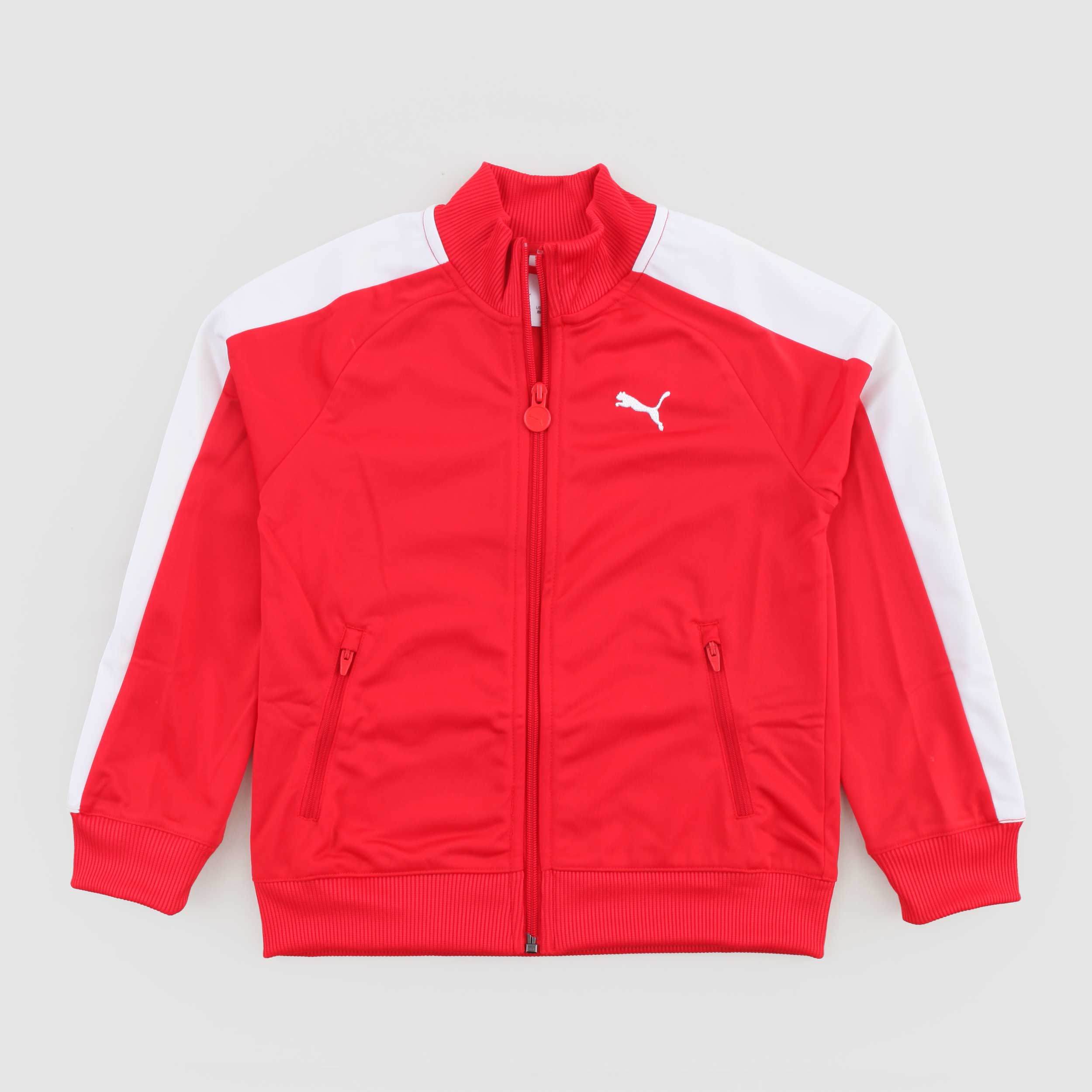 Felpa Rossa Con Zip E Bande Laterali Firmata PUMA - annameglio.com abbigliamento moda