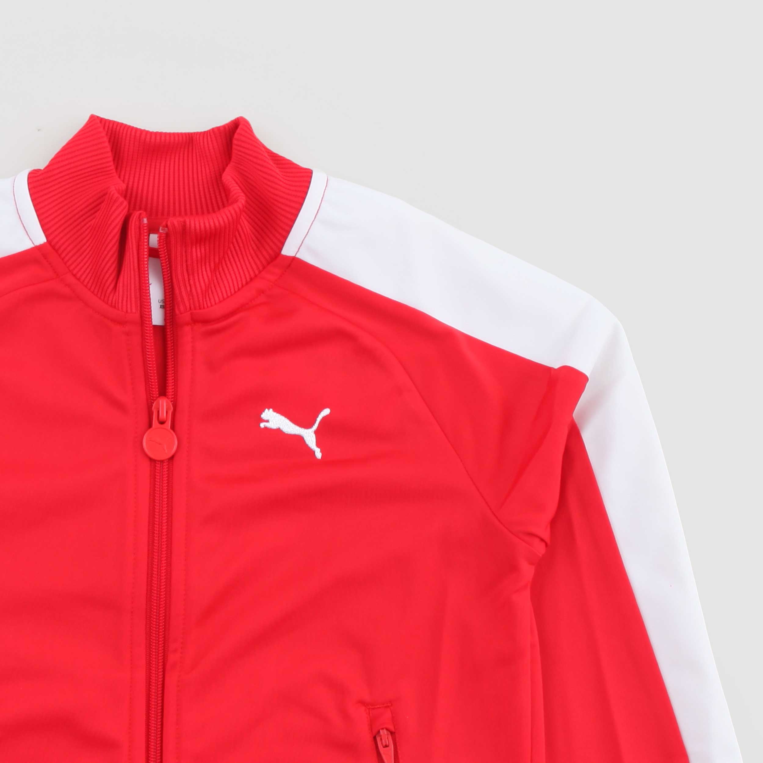 Felpa Rossa Con Zip E Bande Laterali Firmata PUMA - annameglio.com abbigliamento moda