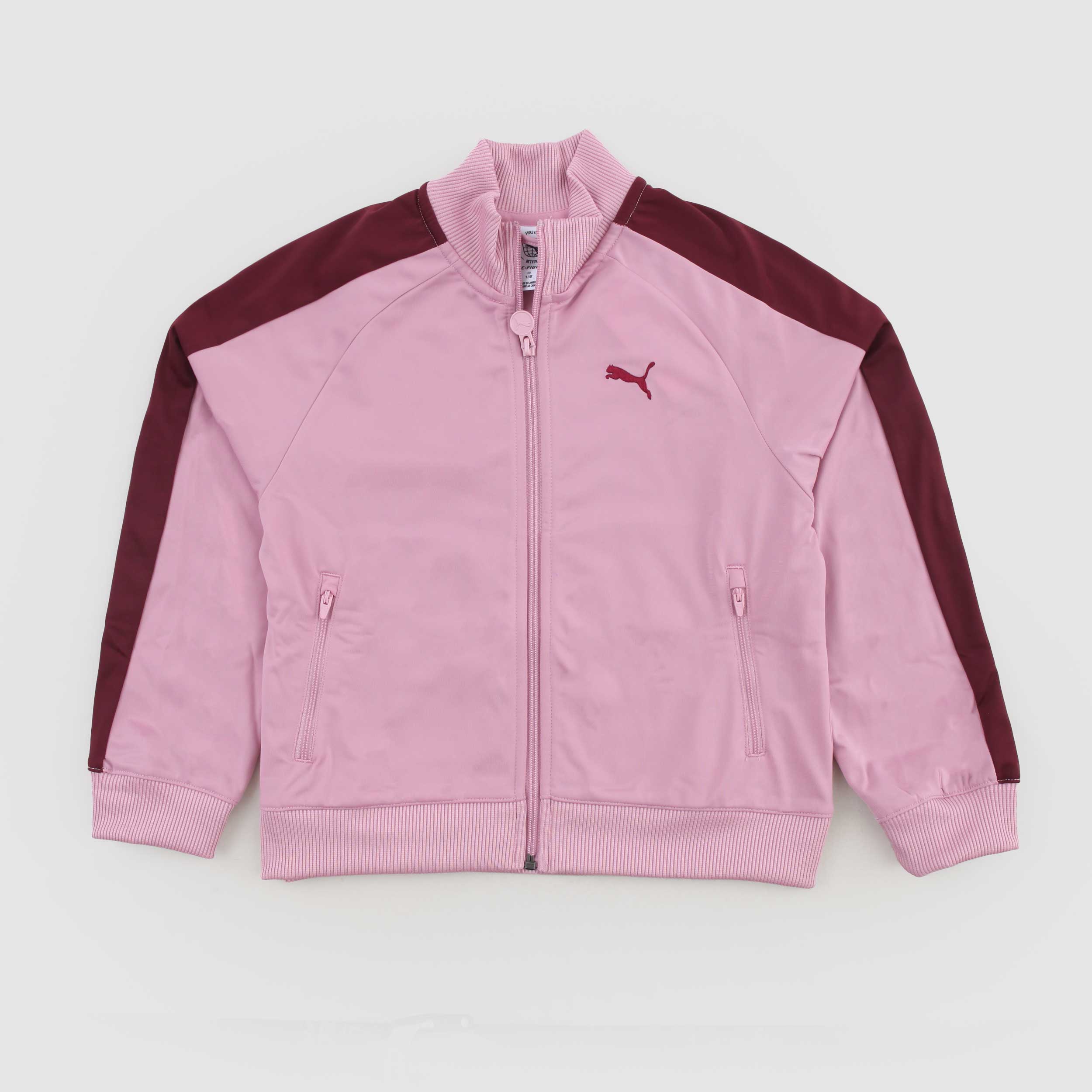 Felpa Rosa Con Zip E Bande Laterali Firmata Puma - annameglio.com abbigliamento moda