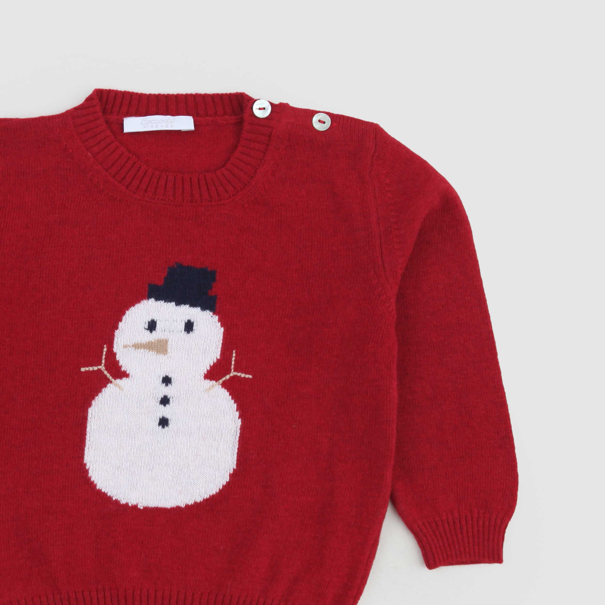 Maglione Rosso E Bottoni Sulle Spalle By COCCODE - annameglio.com abbigliamento moda