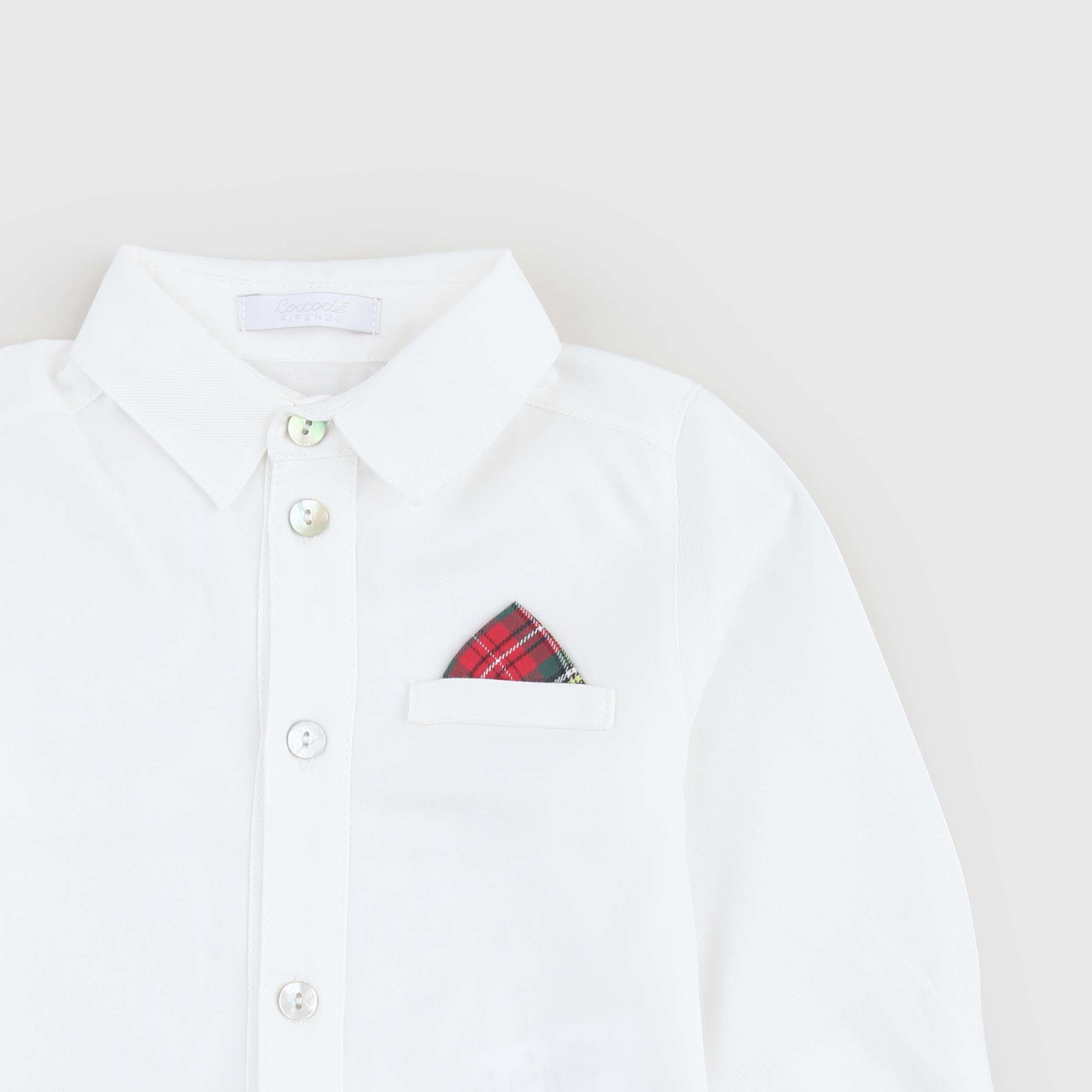 Camicia E Pochette Scozzese Rossa Firmata COCCODE - annameglio.com abbigliamento moda