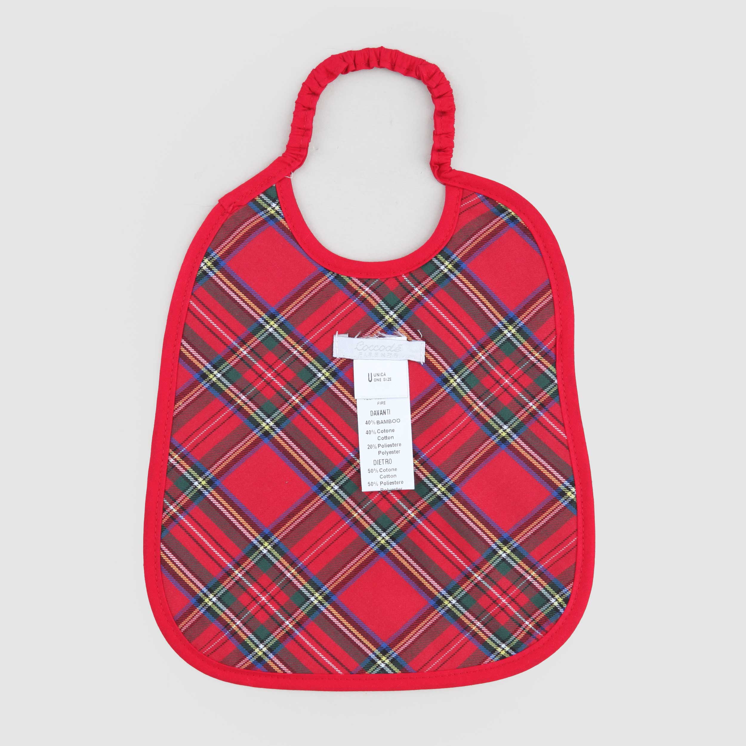 Bavaglino Scozzese Rosso In Spugna Firmato COCCODE - annameglio.com abbigliamento moda