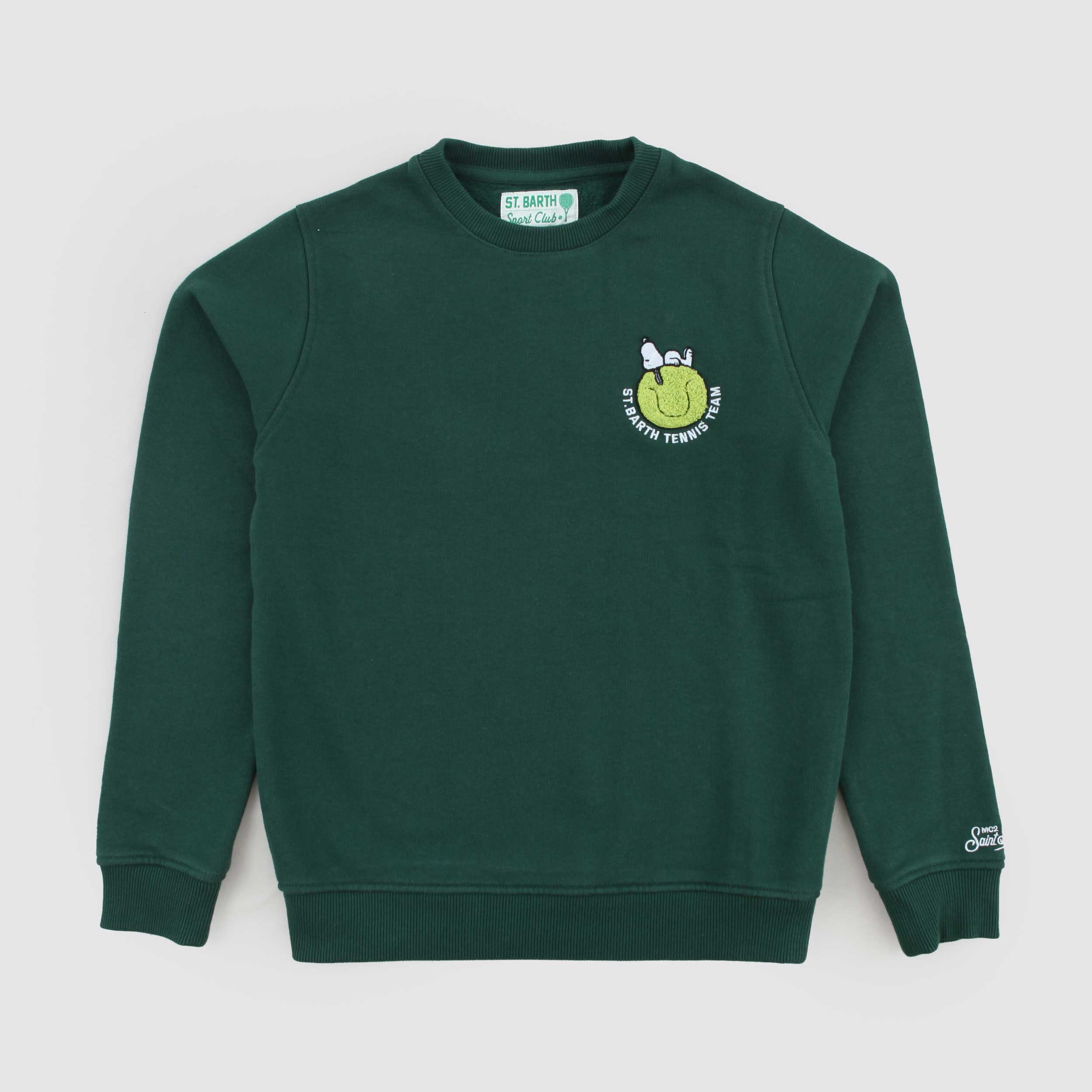 Felpa Verde Con Stampa Firmata MC2 SAINT BARTH - annameglio.com abbigliamento moda