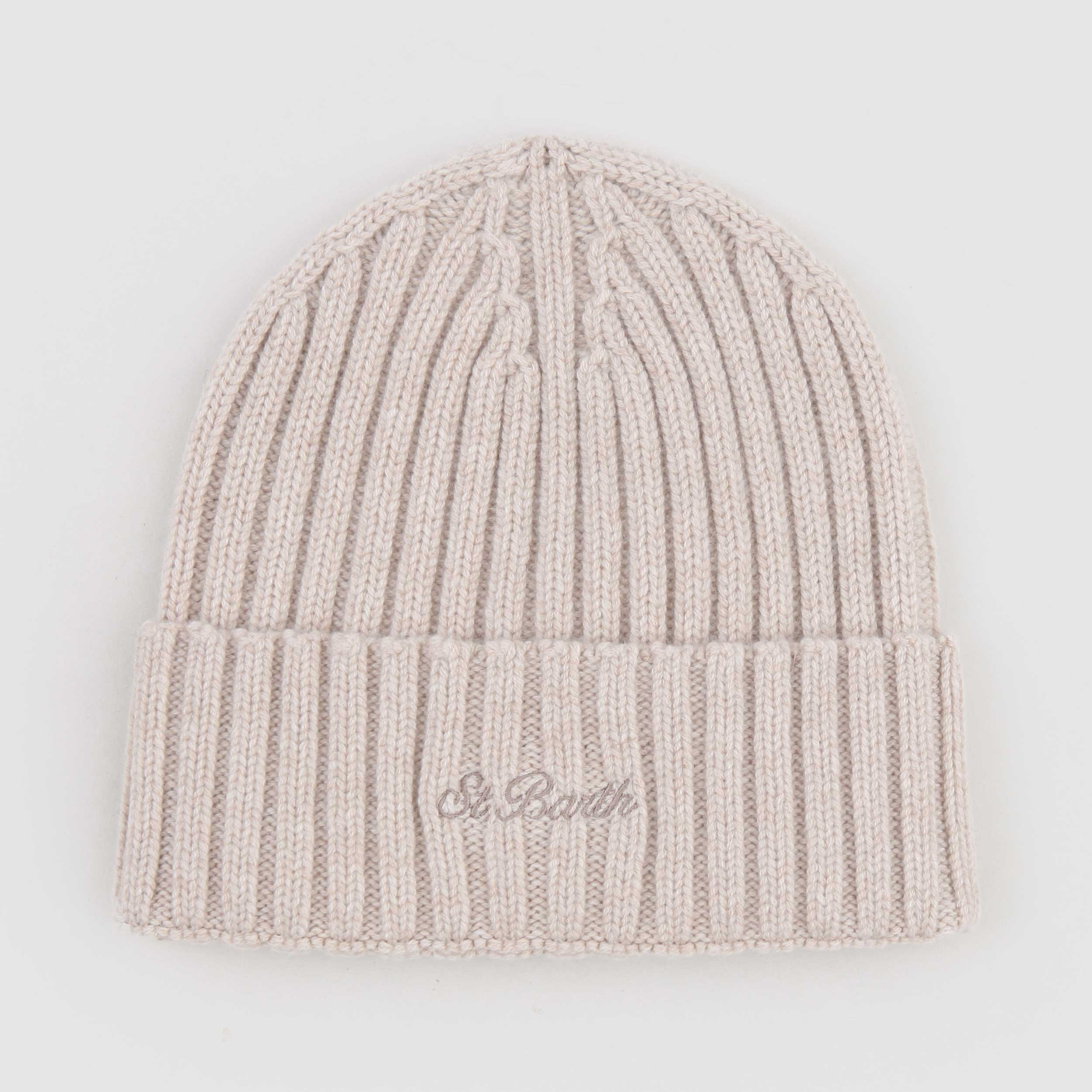 MC2 SAINT BARTH Beige Ribbed Hat