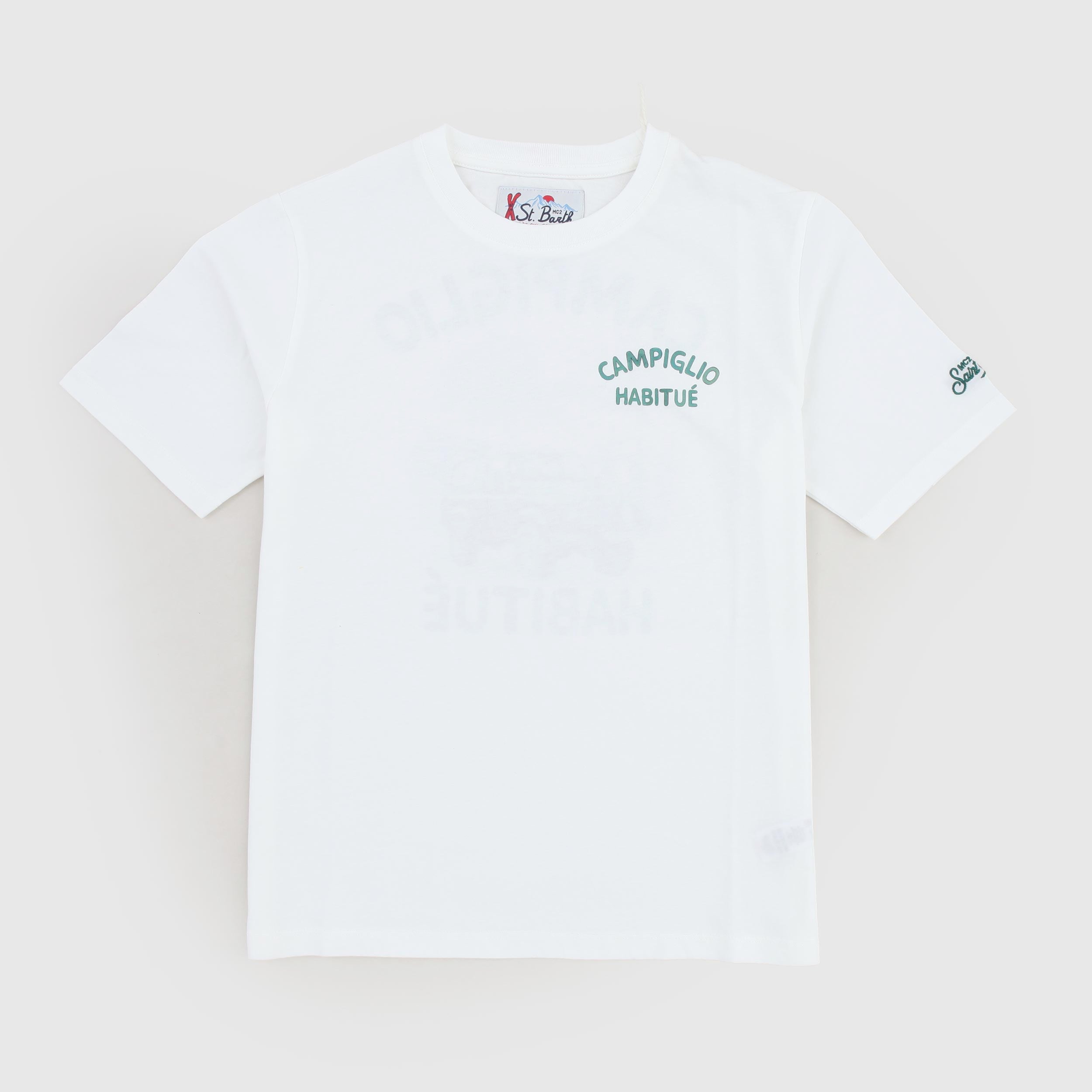 T-shirt Bianca Con Stampe Firmata MC2 SAINT BARTH - annameglio.com abbigliamento moda