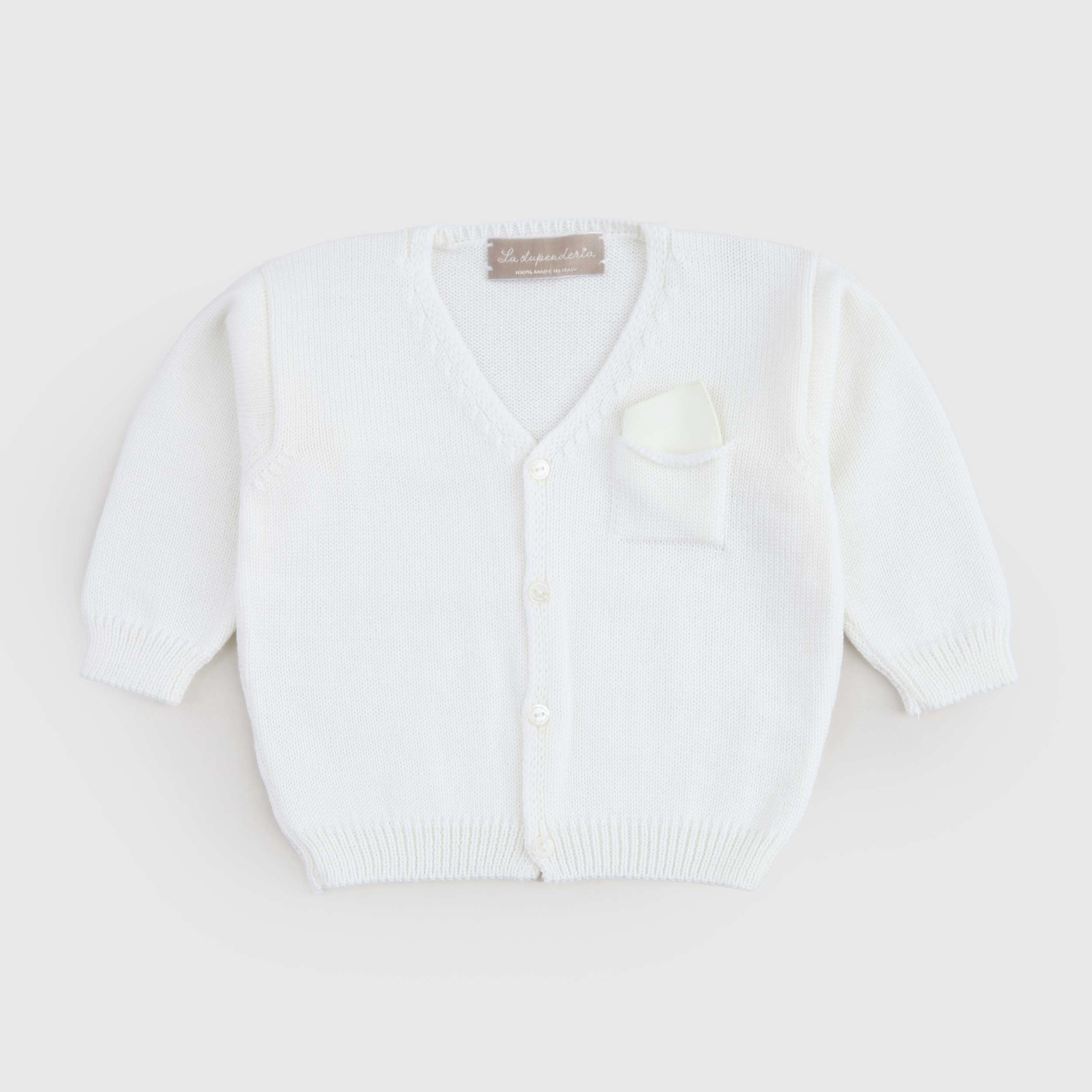 Cardigan Panna Con Taschino Firmato LA STUPENDERIA - annameglio.com abbigliamento moda