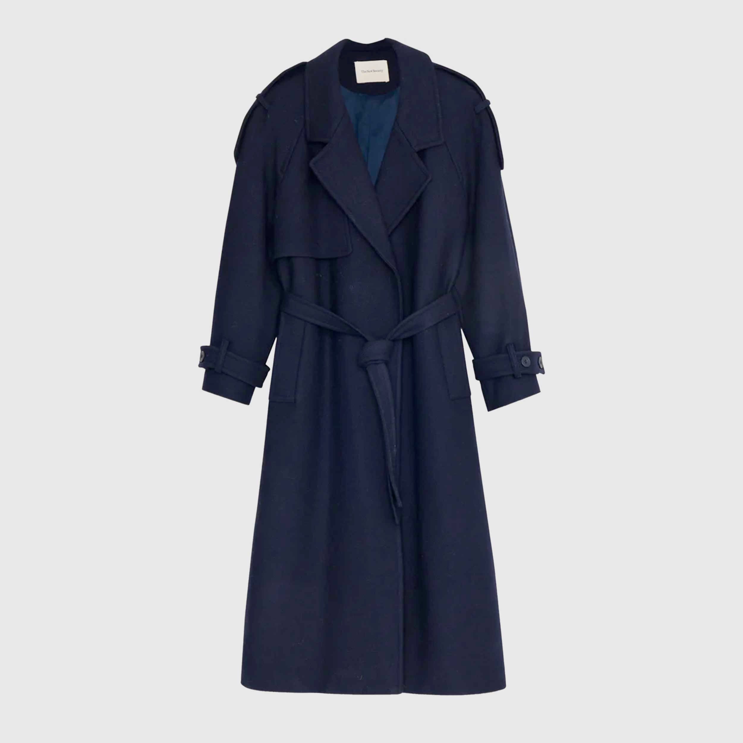 Cappotto Blu Lungo Flavia Firmato THE NEW SOCIETY - annameglio.com abbigliamento moda